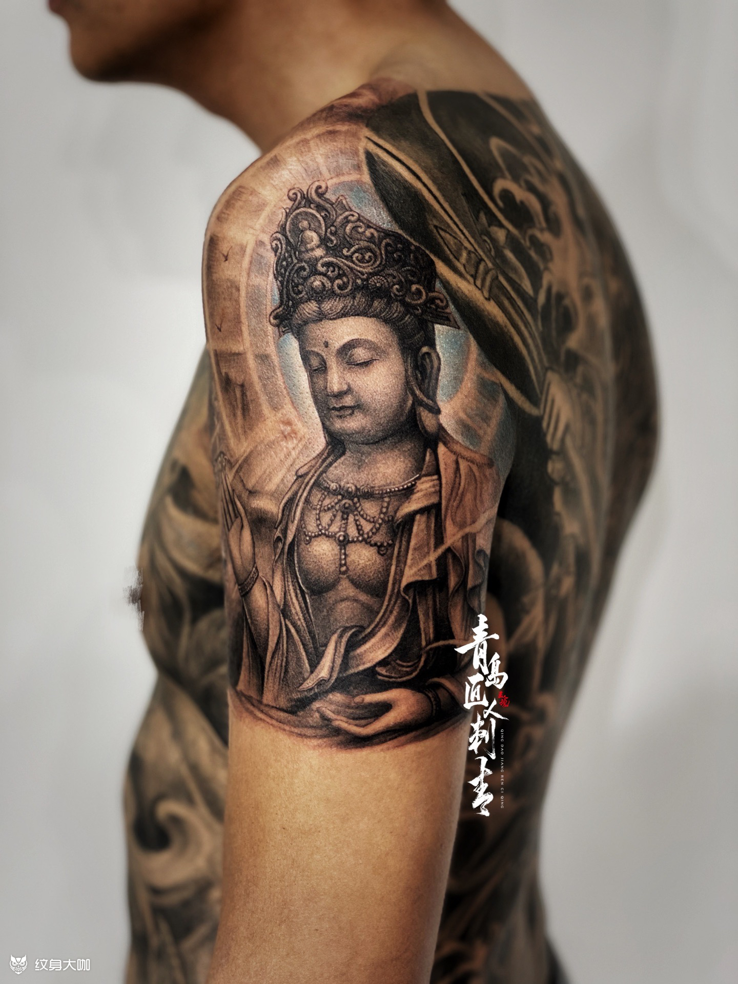 菩萨_纹身图案手稿图片_李屹的纹身作品集