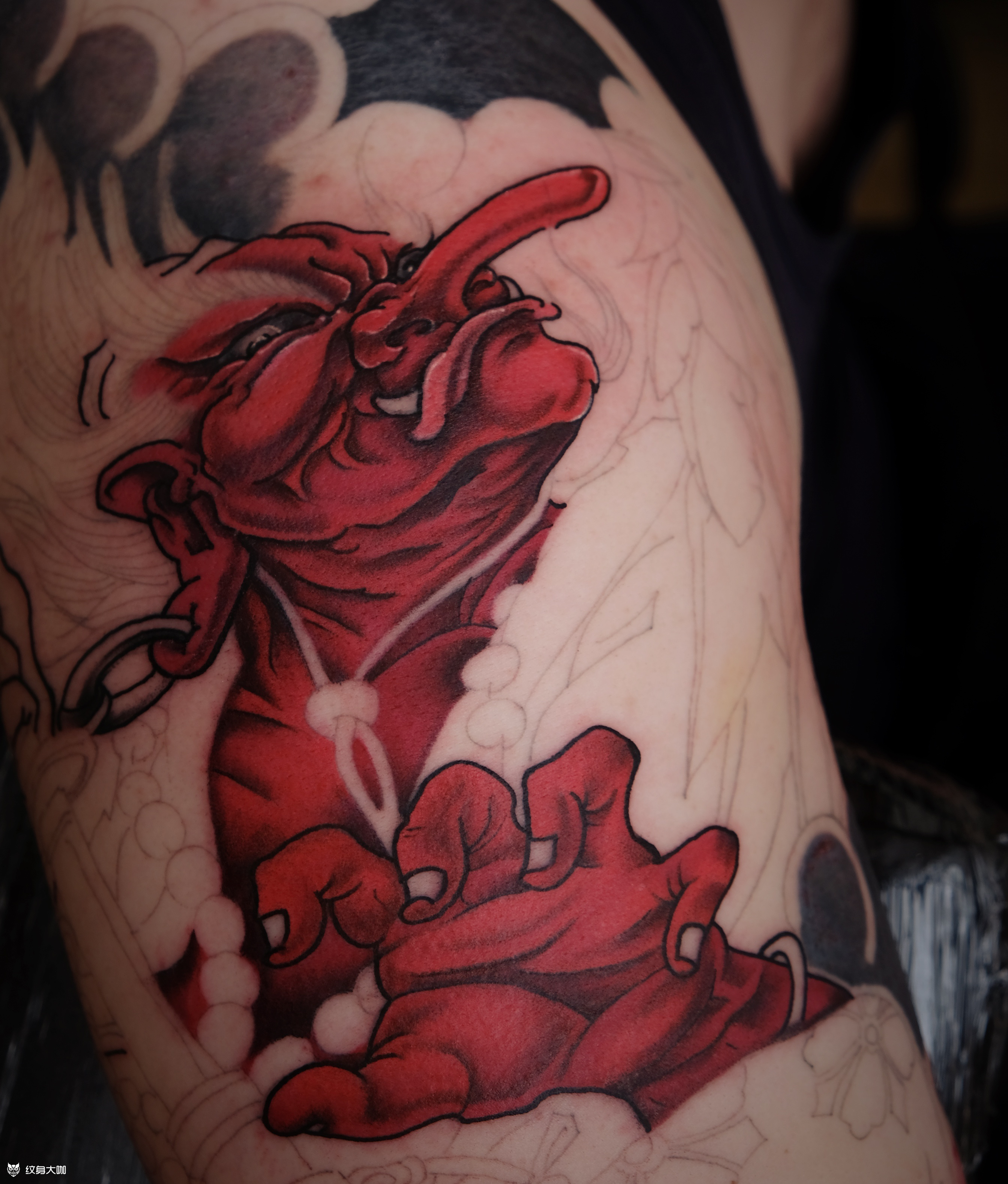 天狗花臂_纹身图案手稿图片_张梦杰的纹身作品集