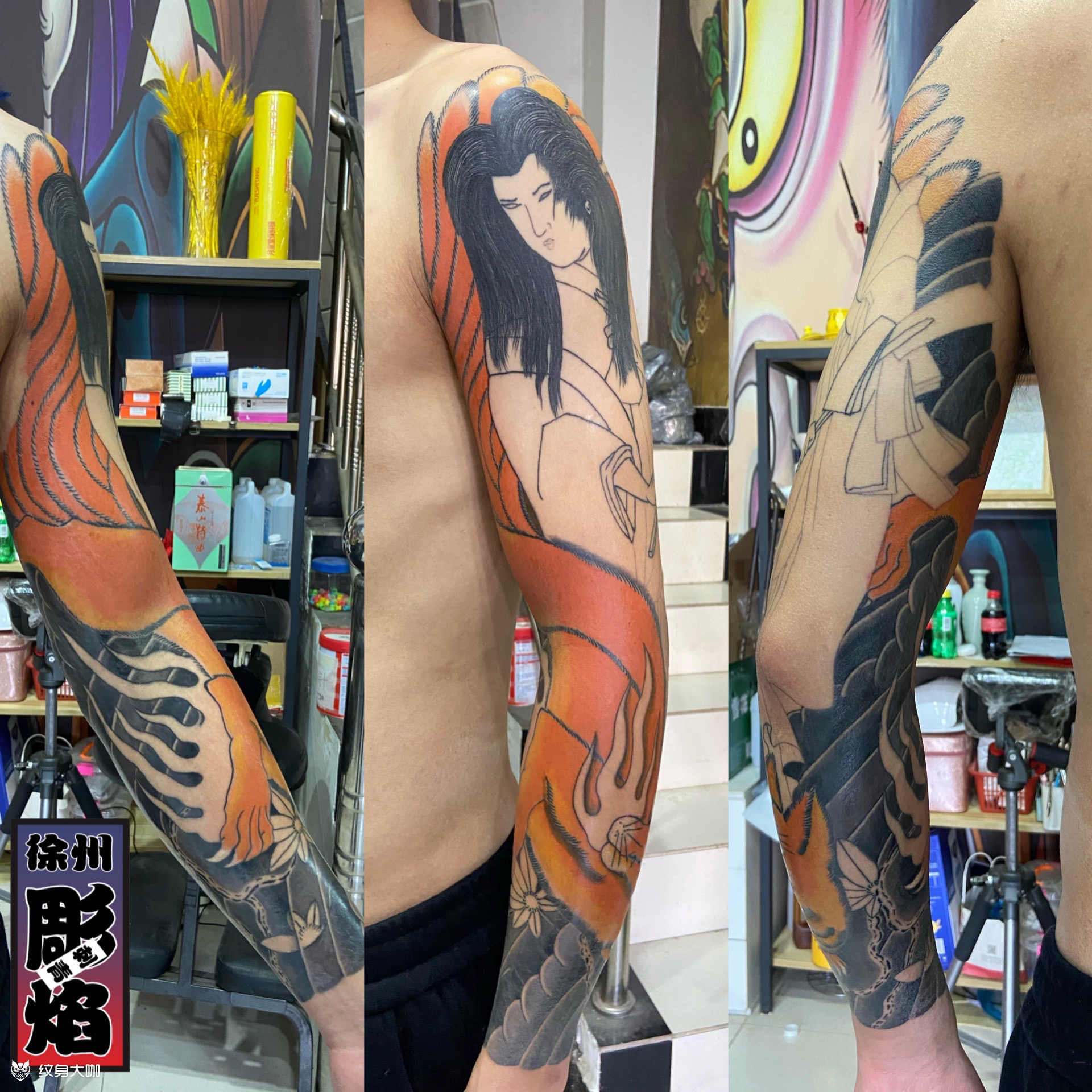 九尾狐 玉藻前_纹身图案手稿图片_雕焰的纹身作品集