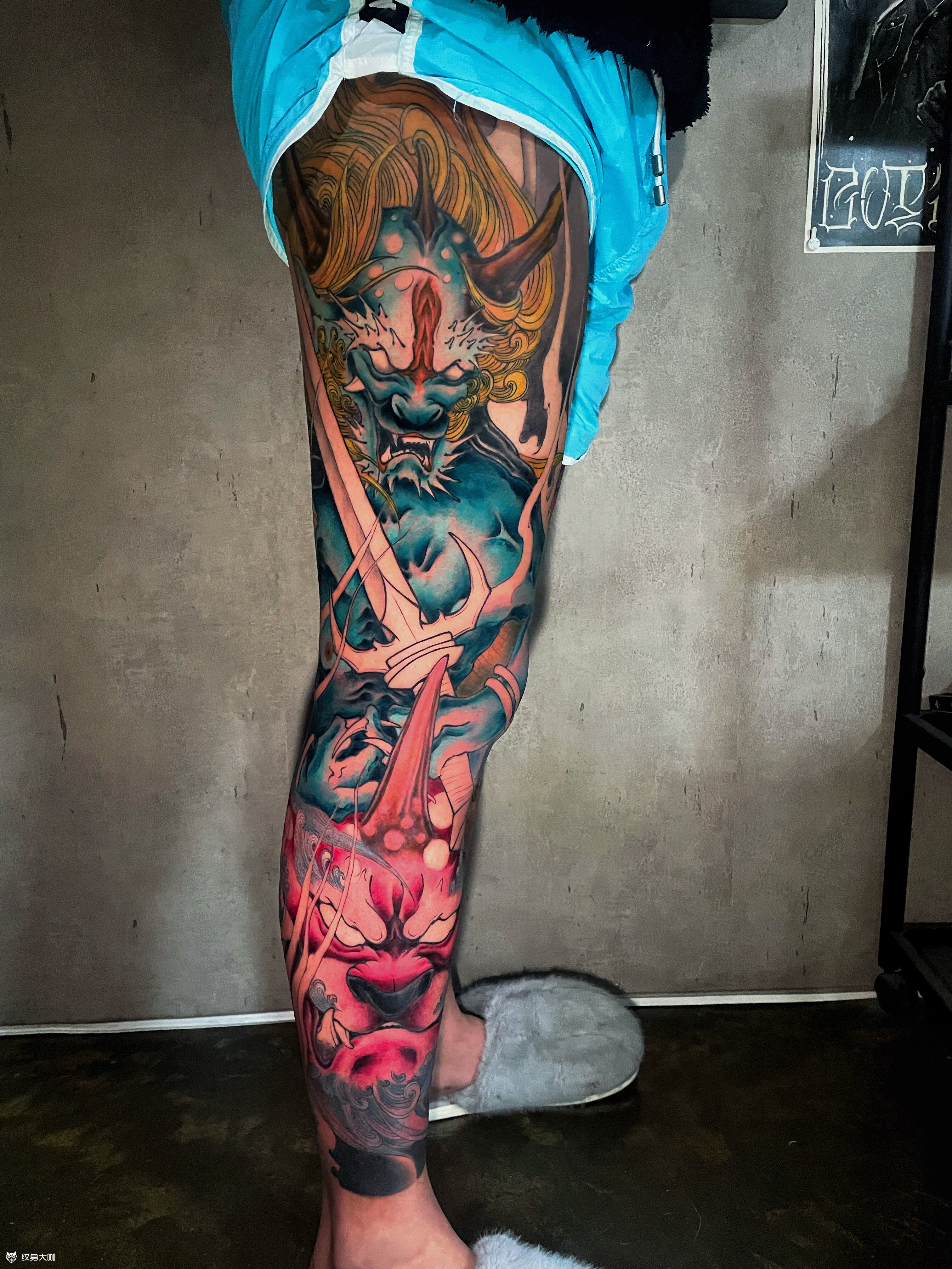 夜叉未完成_纹身图案手稿图片_啊冰的纹身作品集