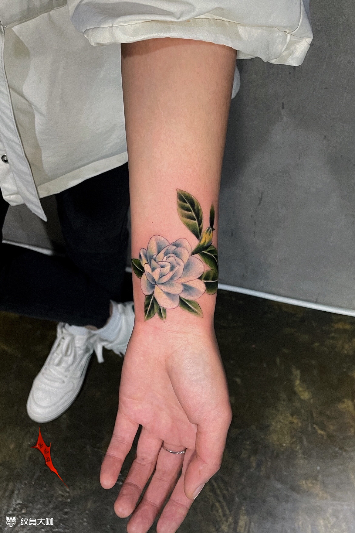 栀子花_纹身图案手稿图片_无风格-啊冰的纹身作品集