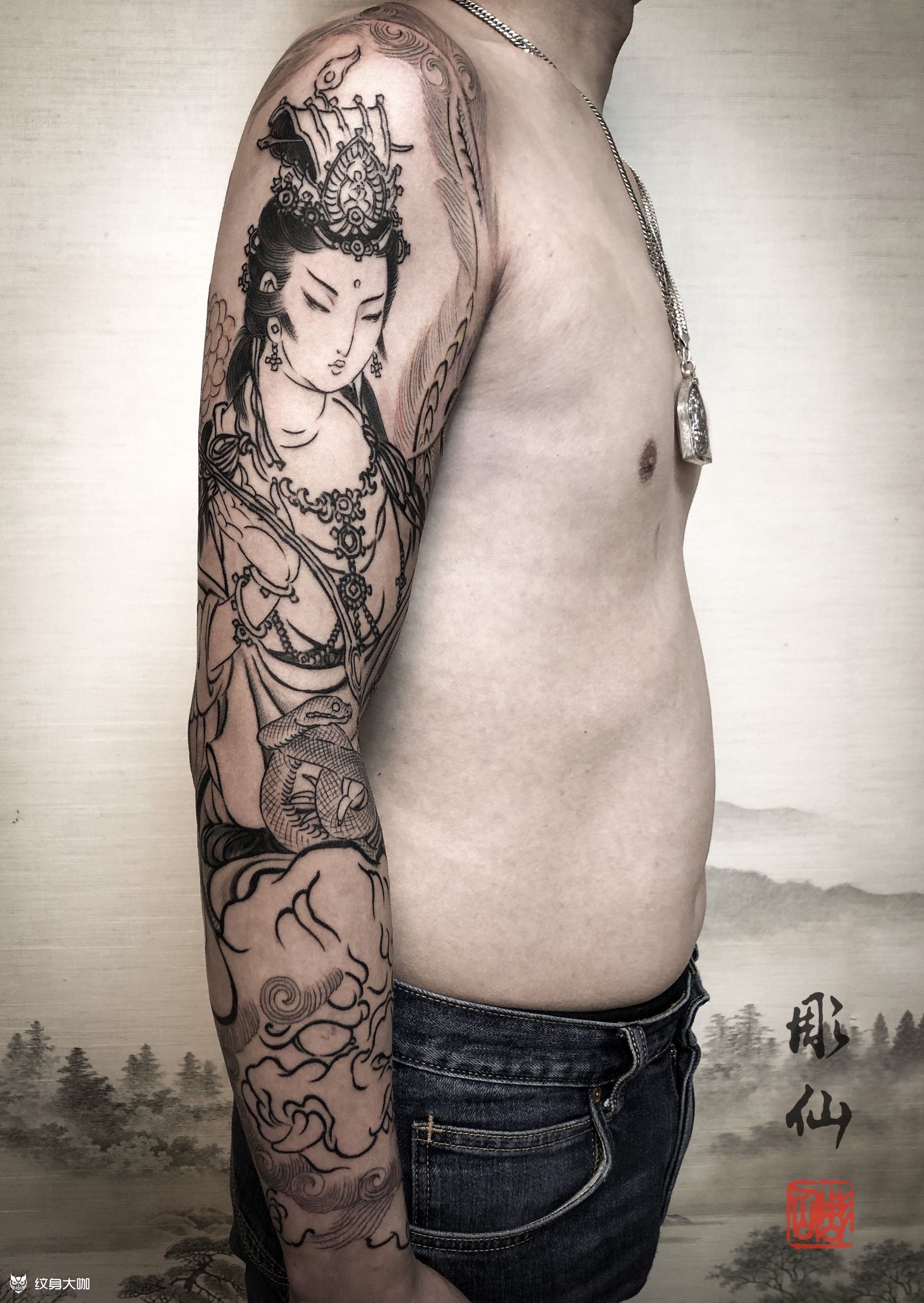 文殊菩萨_纹身图案手稿图片_雕仙的纹身作品集