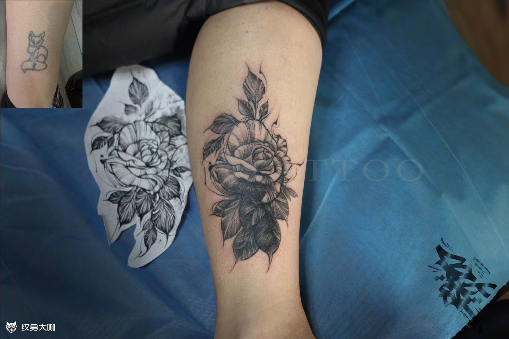 素花遮盖_纹身图案手稿图片_廖承骏的纹身作品集