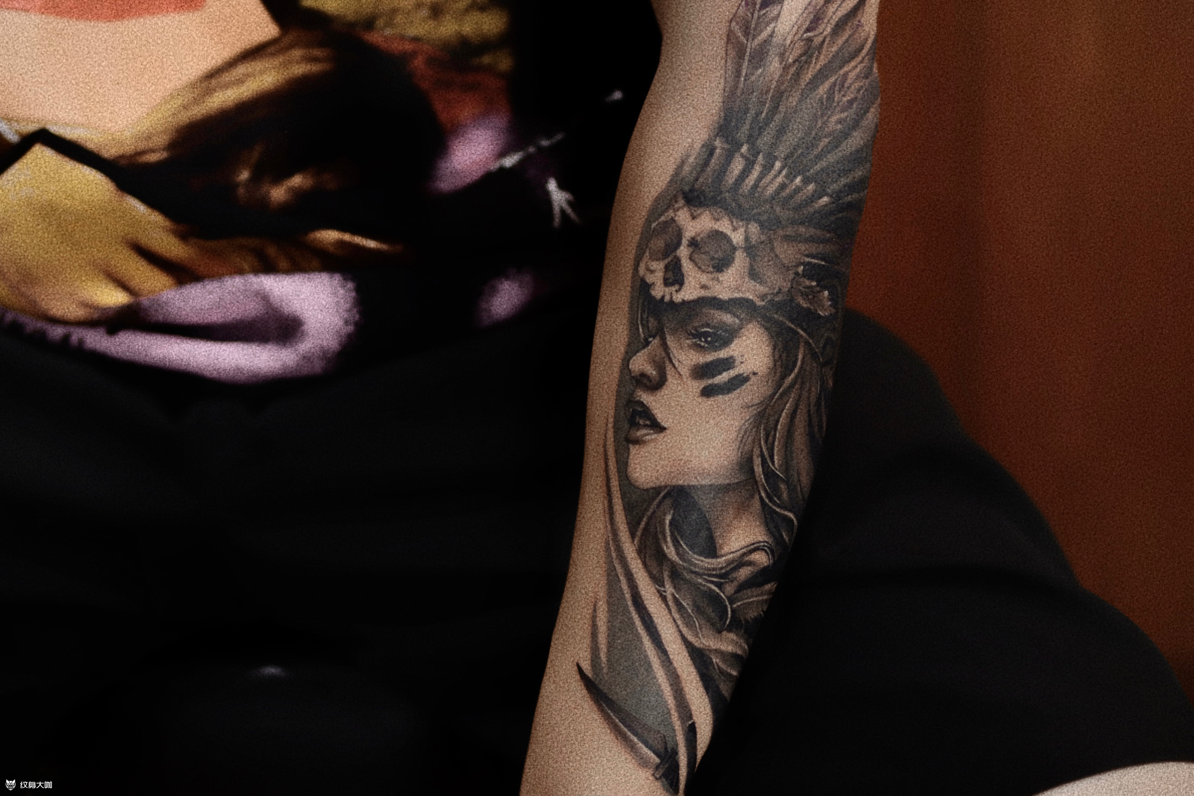 印第安女_纹身图案手稿图片_高高高树的纹身作品集