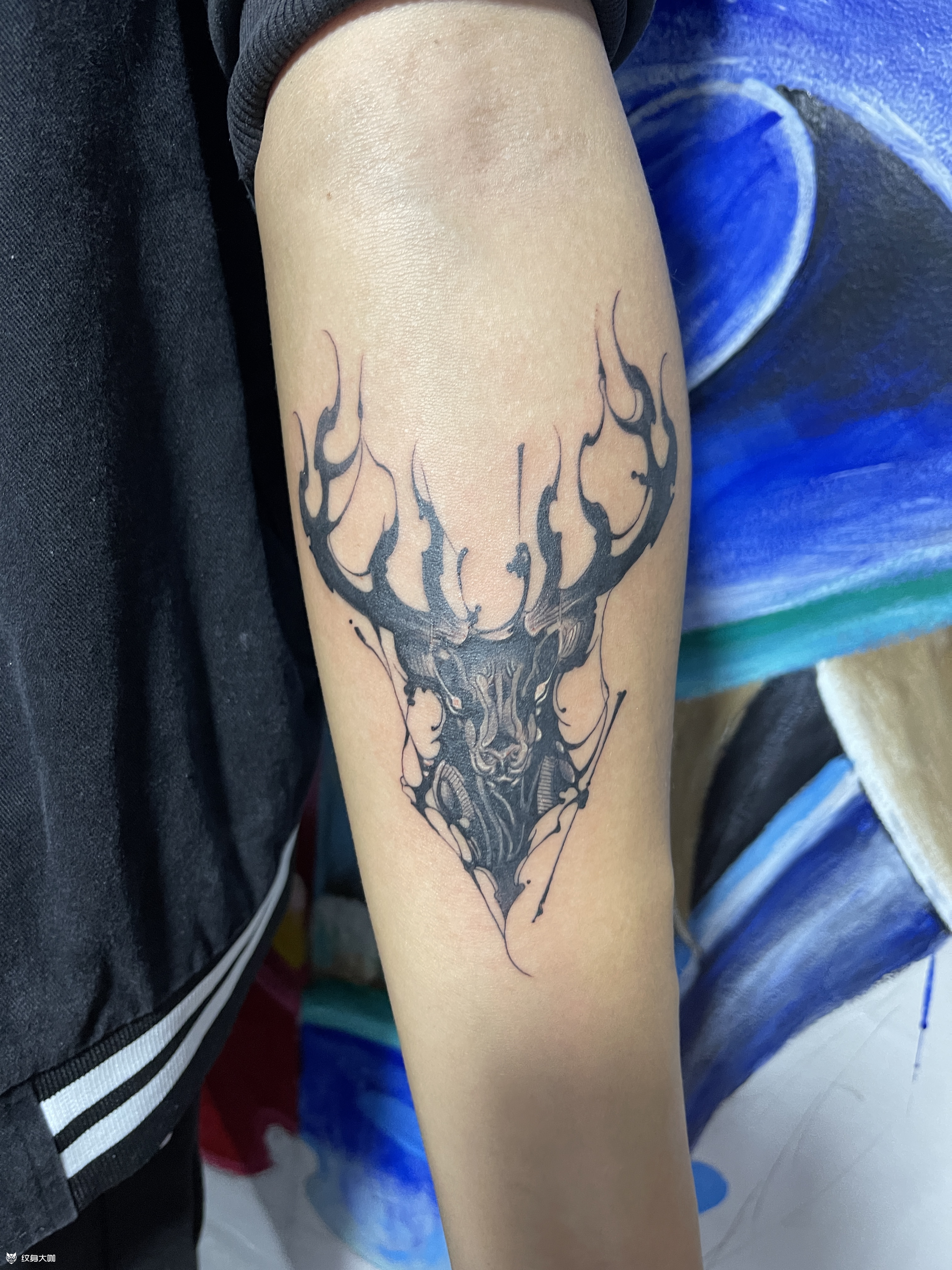 暗黑鹿头_纹身吧社区 - 纹身大咖