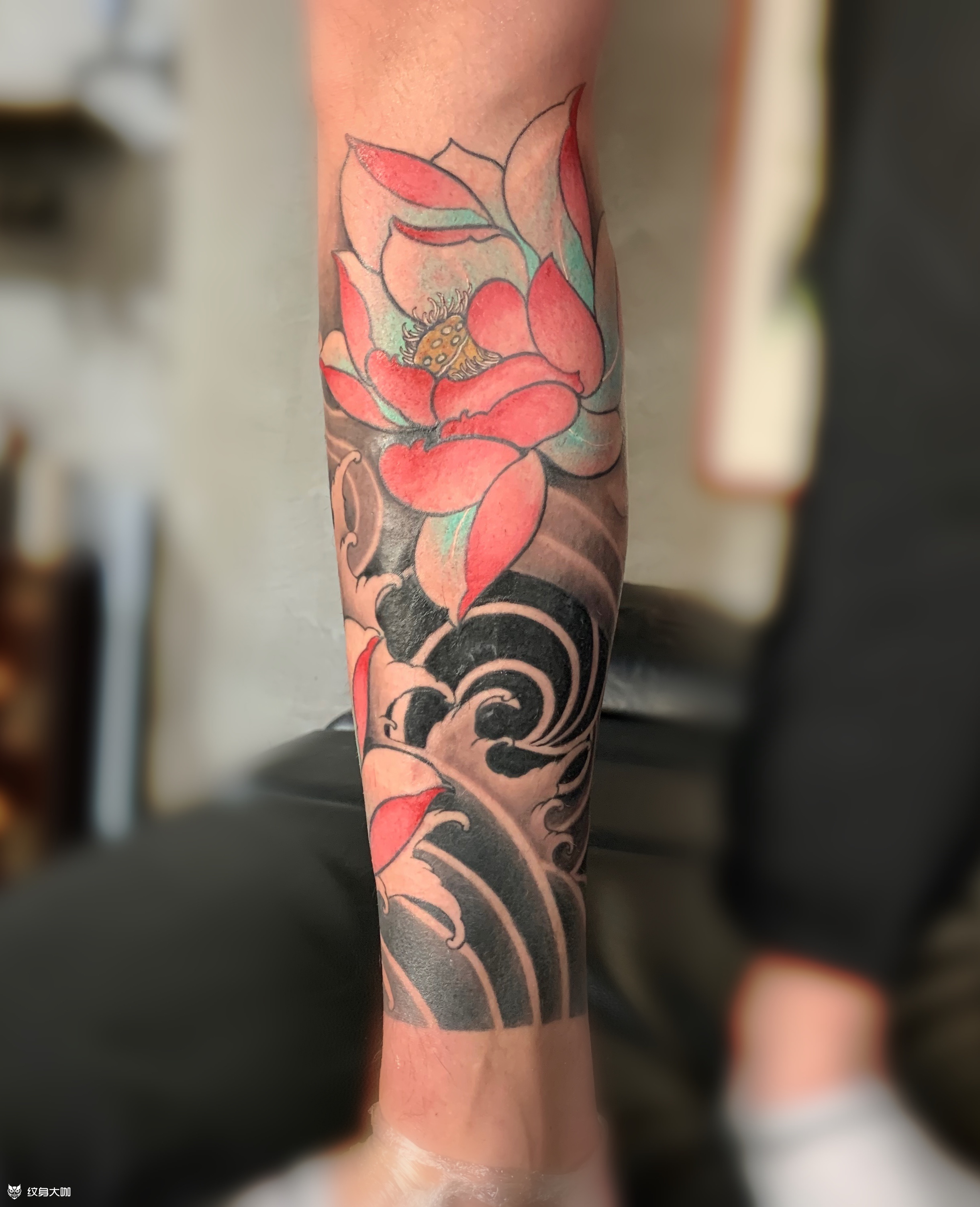 仙鹤03荷花 _纹身吧社区 - 纹身大咖