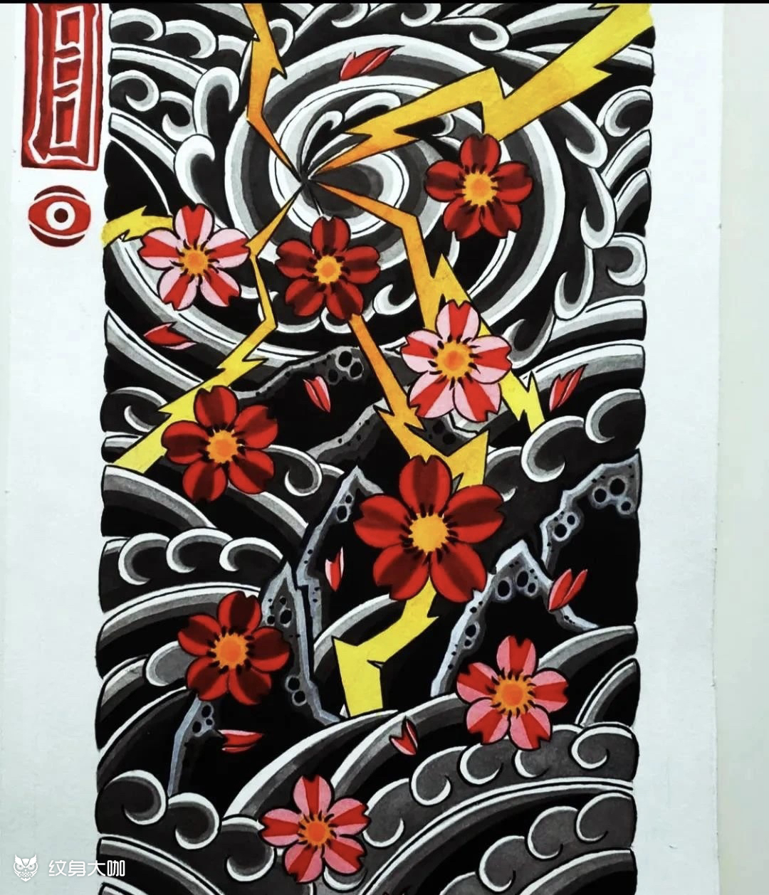 老传统樱花手稿_纹身吧社区 - 纹身大咖