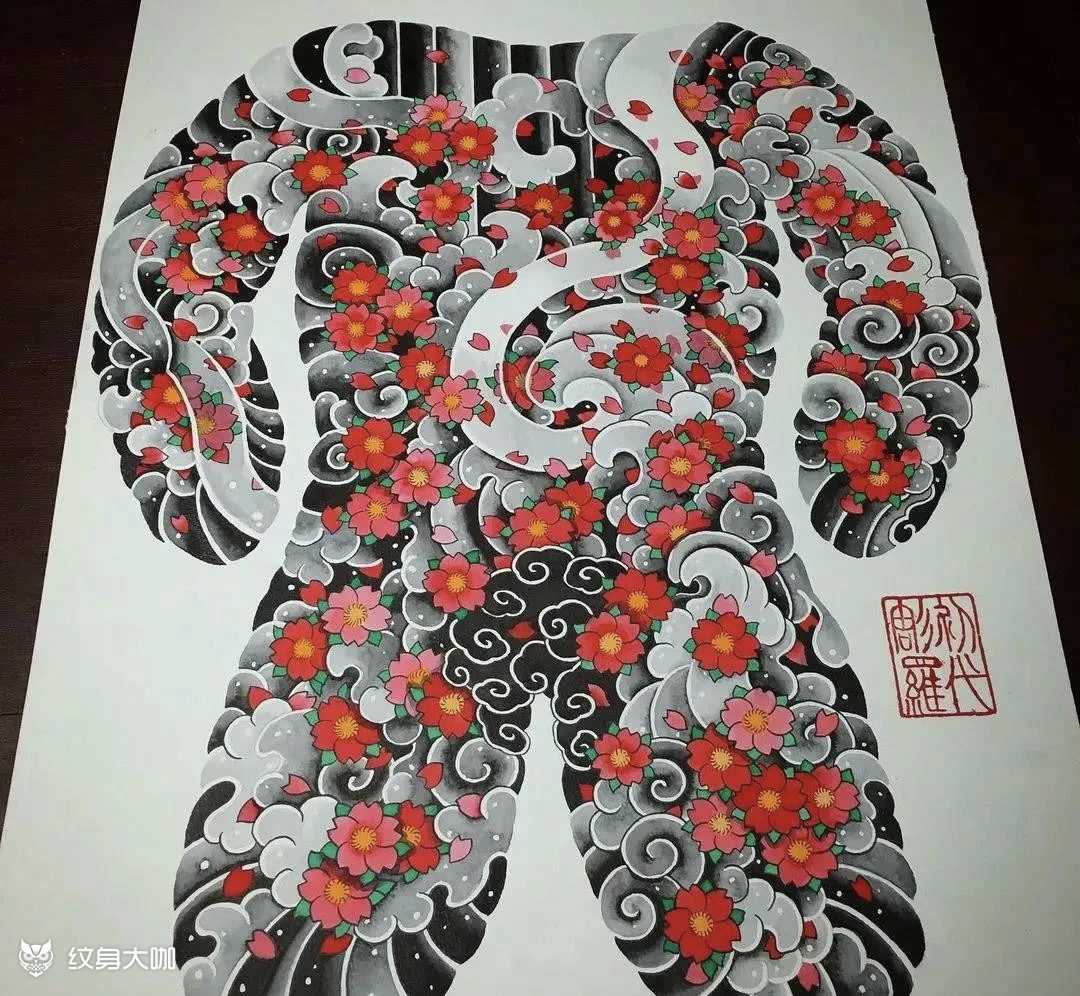 老传统樱花手稿_纹身吧社区 - 纹身大咖