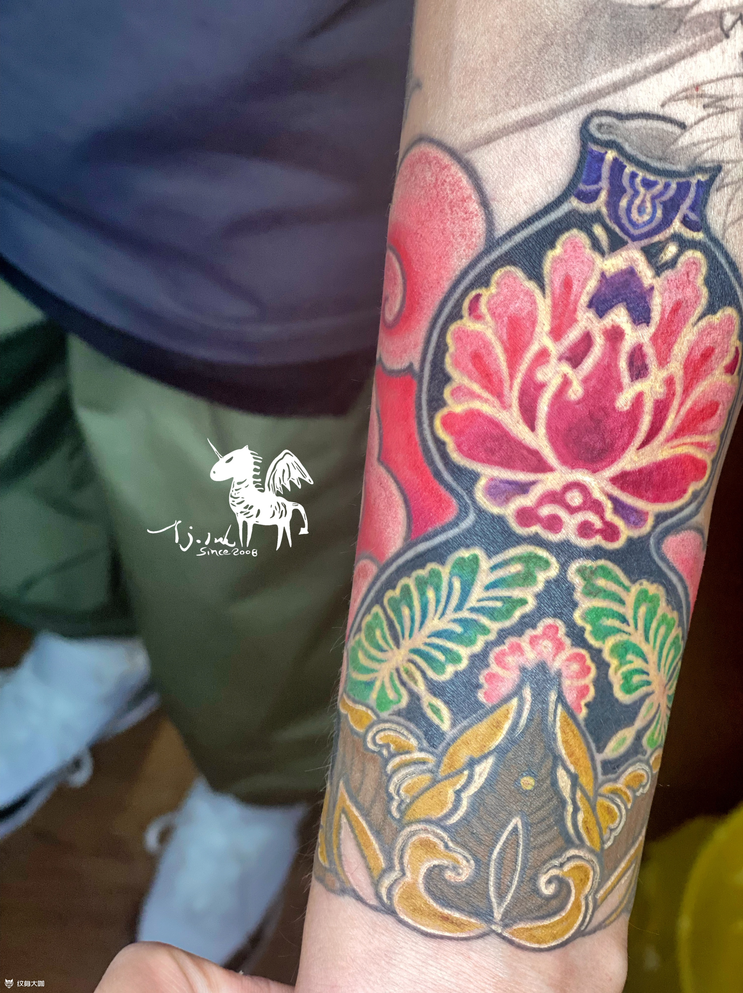 福禄貔貅包小臂彩色新传统 _纹身吧社区 - 纹身大咖