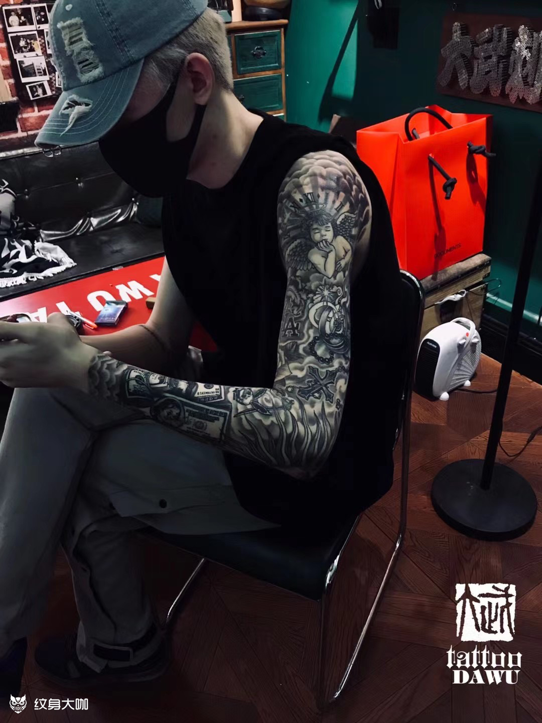 墨西哥黑灰花臂故事很长,也不_纹身吧社区 - 纹身大咖