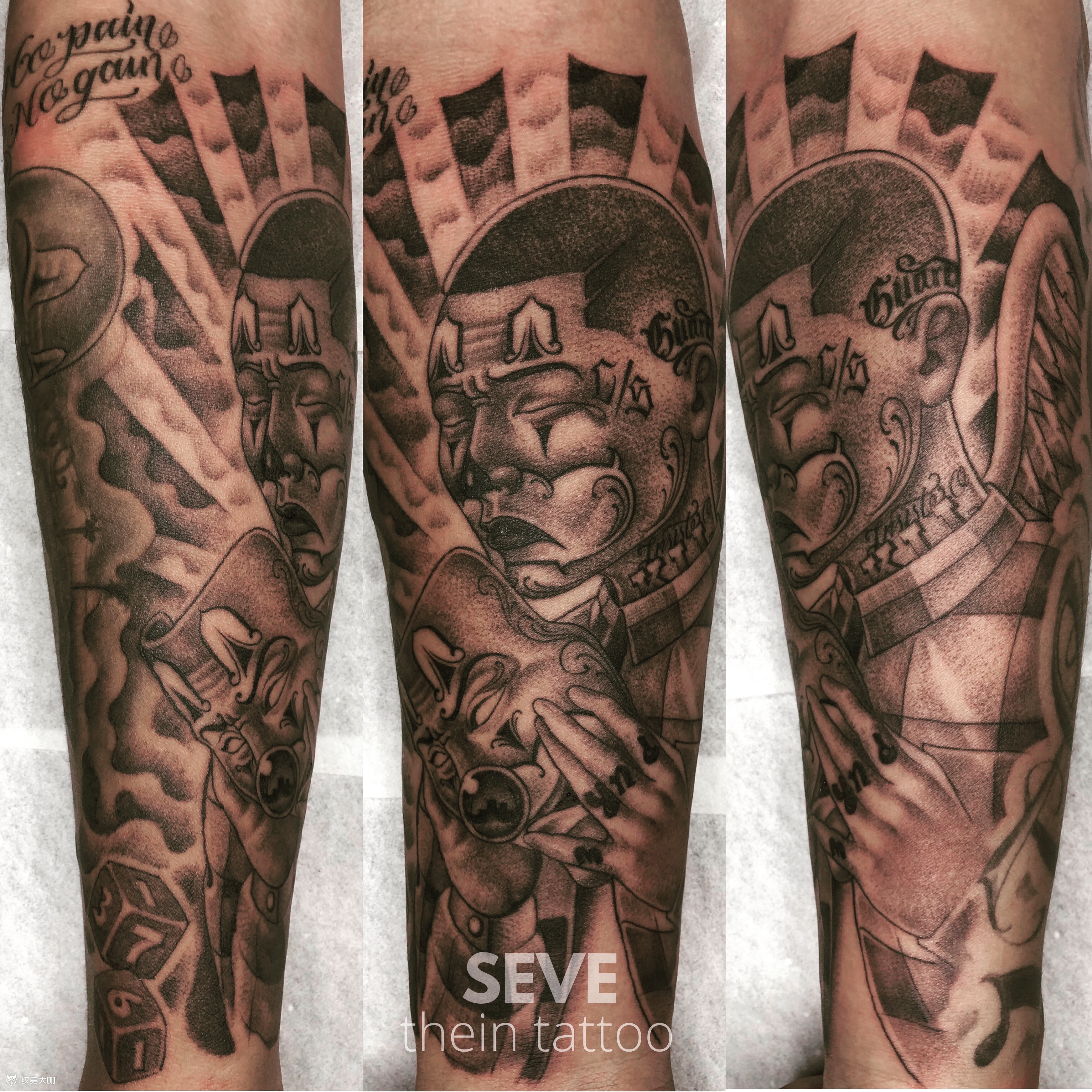 奇卡诺小丑与面具小丑,面具元_纹身吧社区 - 纹身大咖