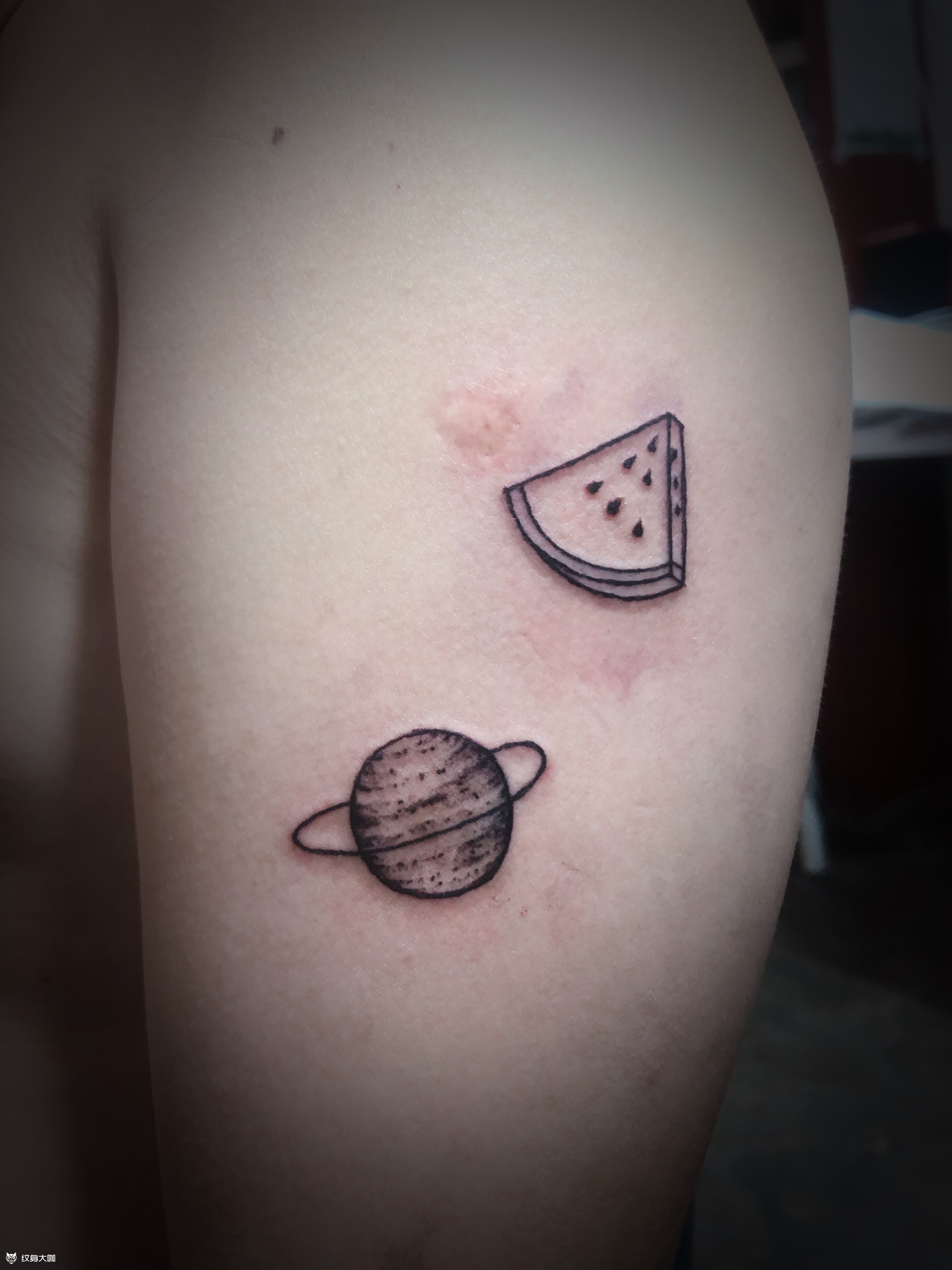 西瓜快乐星球_纹身图案手稿图片_李慧的纹身作品集