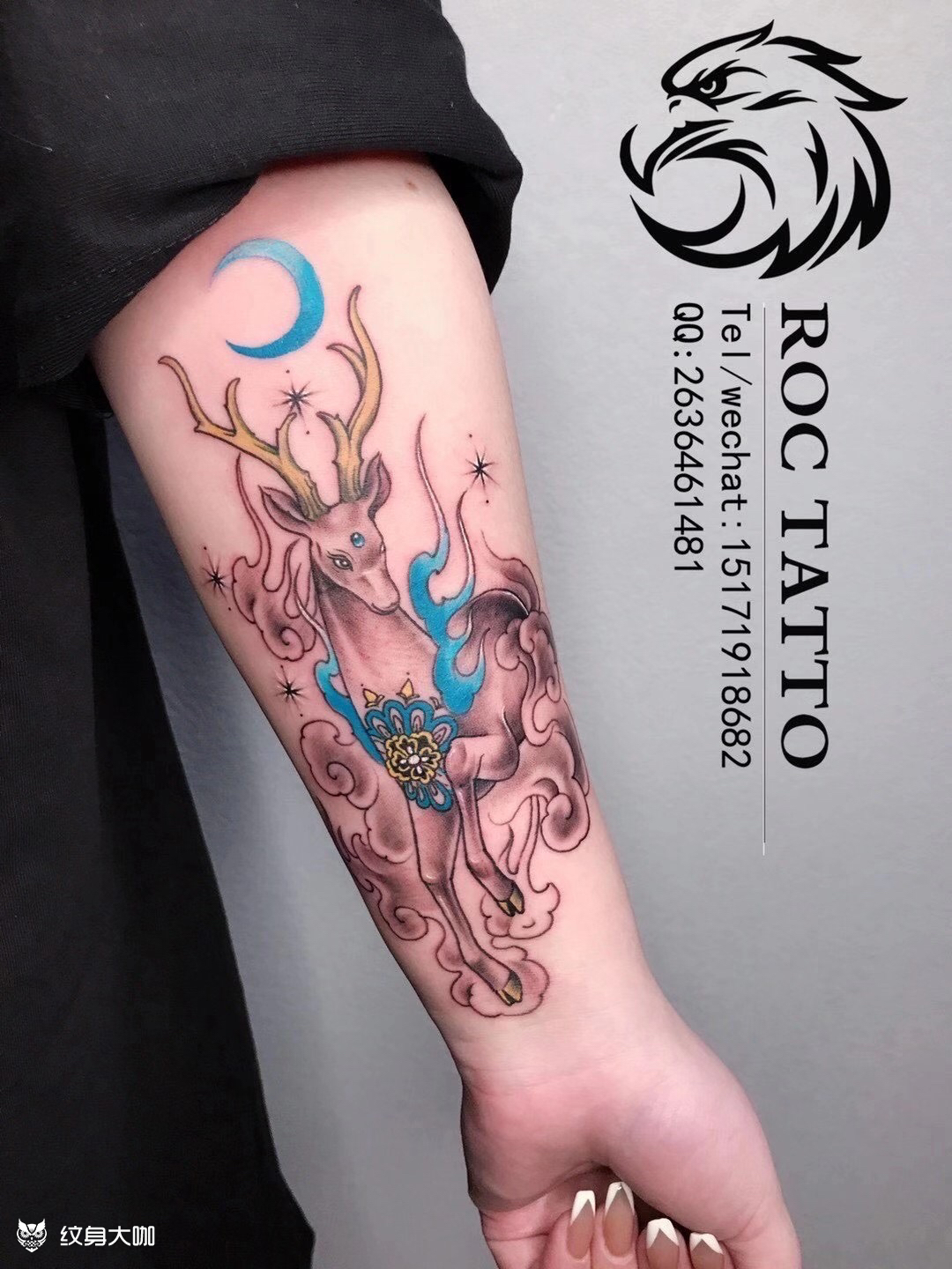 神鹿_纹身图案手稿图片_大鹏的纹身作品集