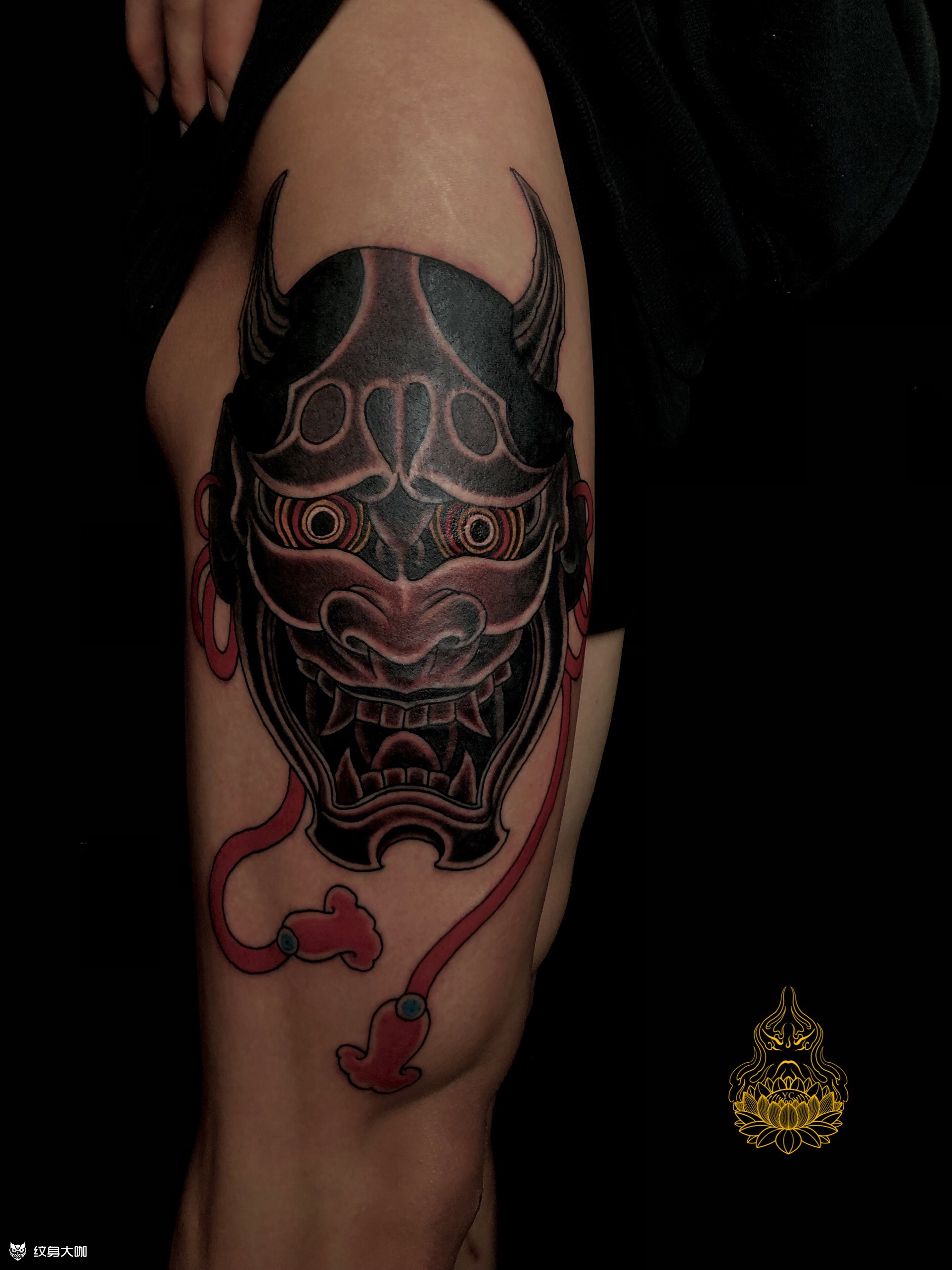 大腿 般若三年前没完成的图 _纹身吧社区 - 纹身大咖