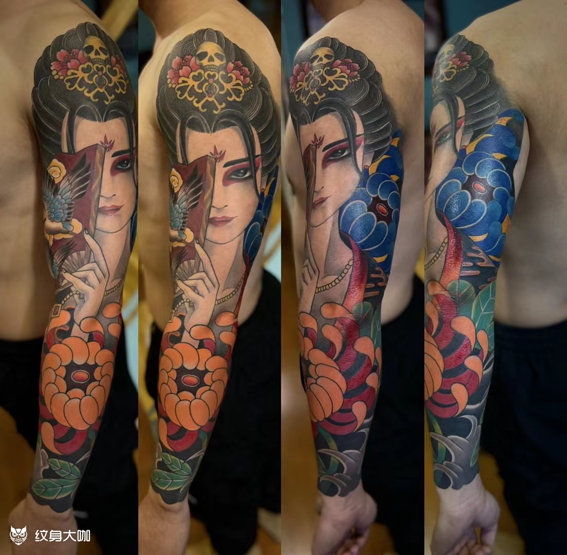 花臂_纹身图案手稿图片_大禹的纹身作品集