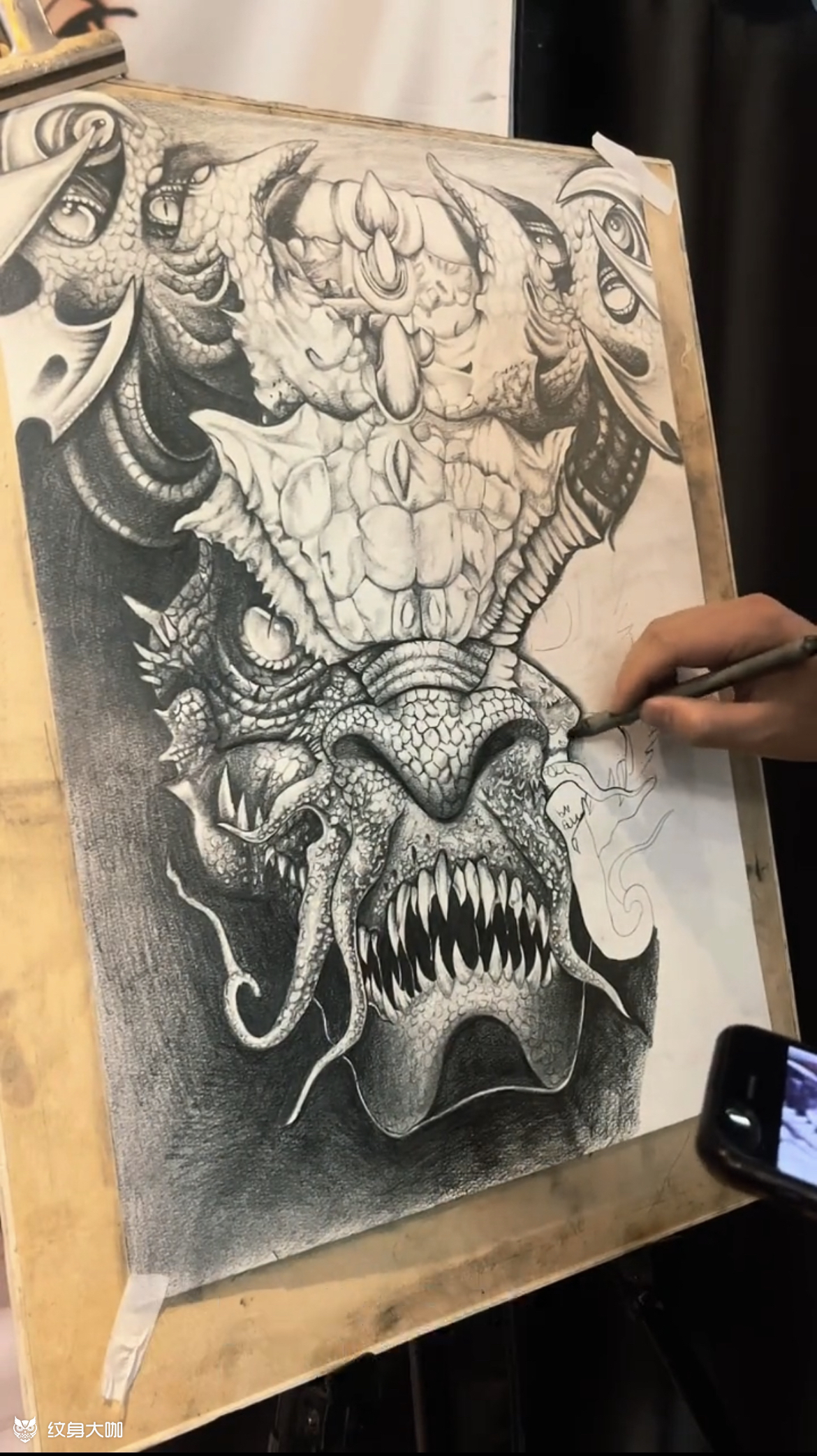 临摹龙威未完_纹身图案手稿图片_啊明的纹身作品集