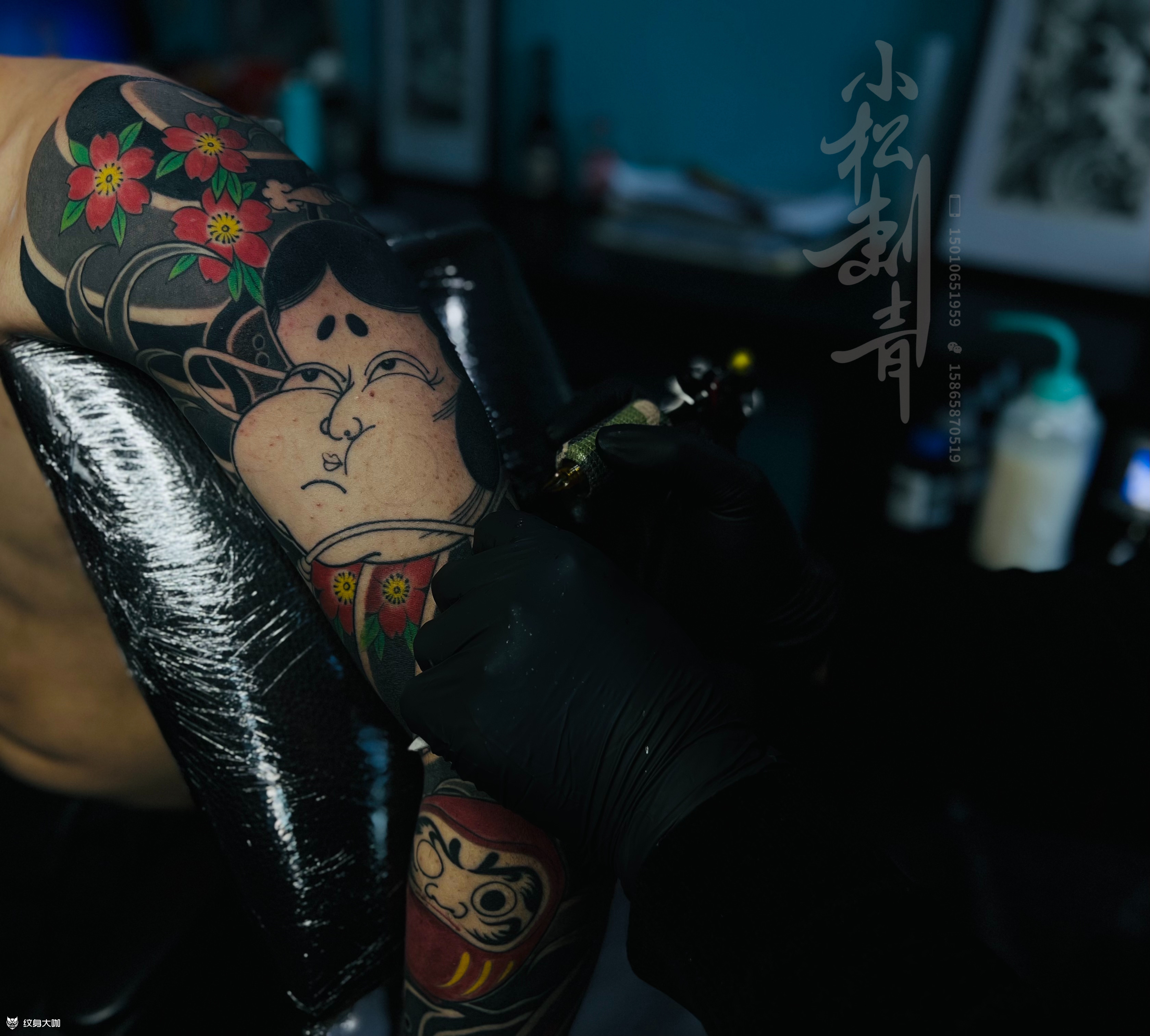 老传统八分袖大部分恢复后效果_纹身吧社区 - 纹身大咖