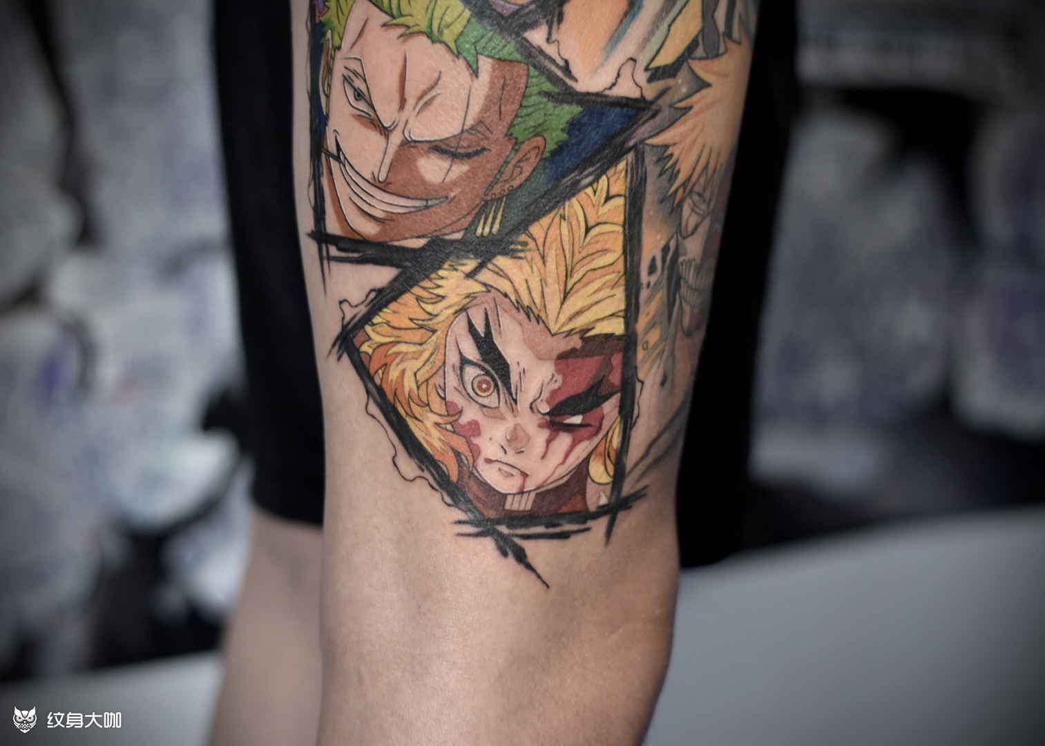 鬼灭之刃炎柱_纹身图案手稿图片_hammer的纹身作品集