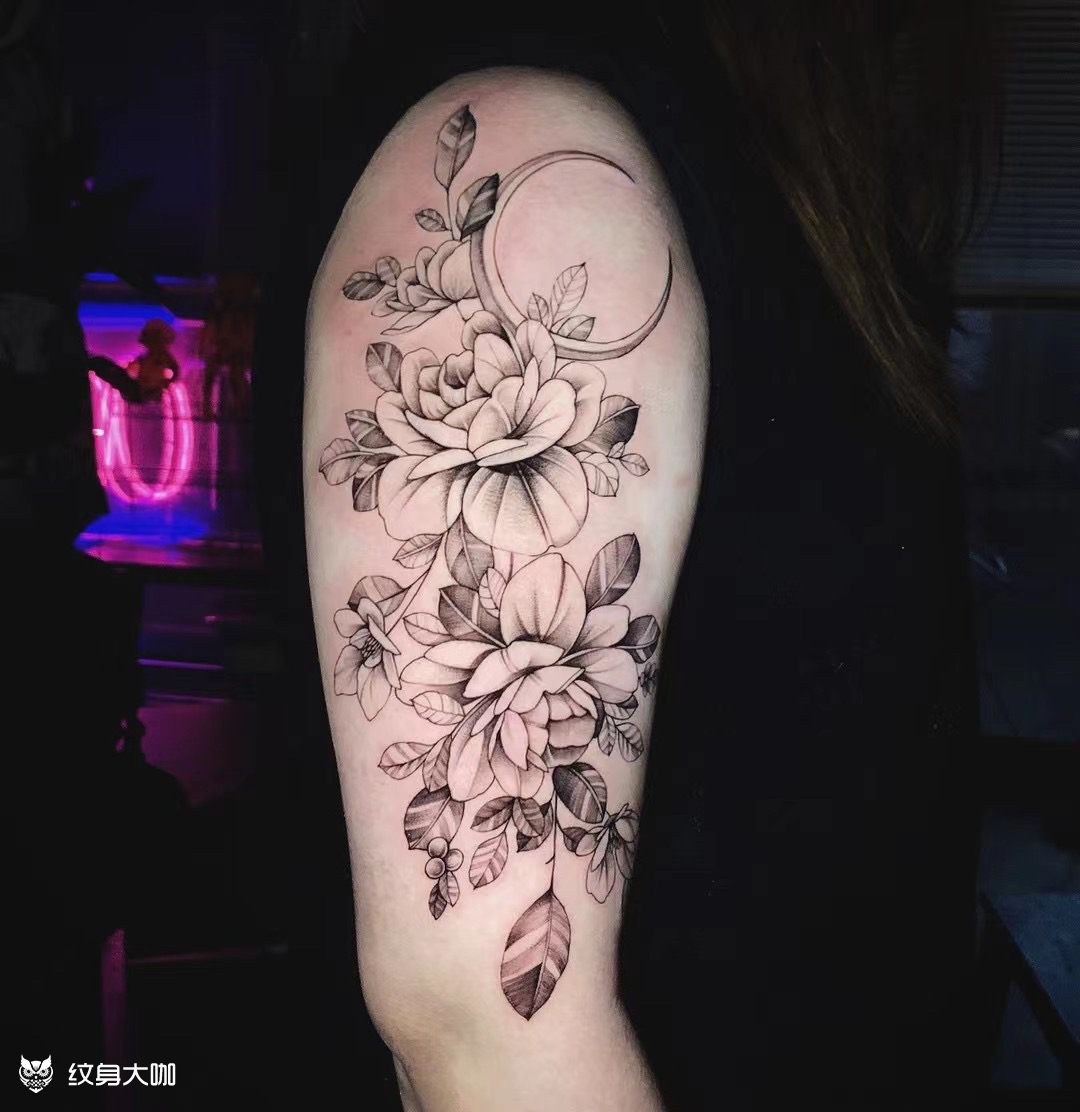 素花#_纹身图案手稿图片_lee的纹身作品集