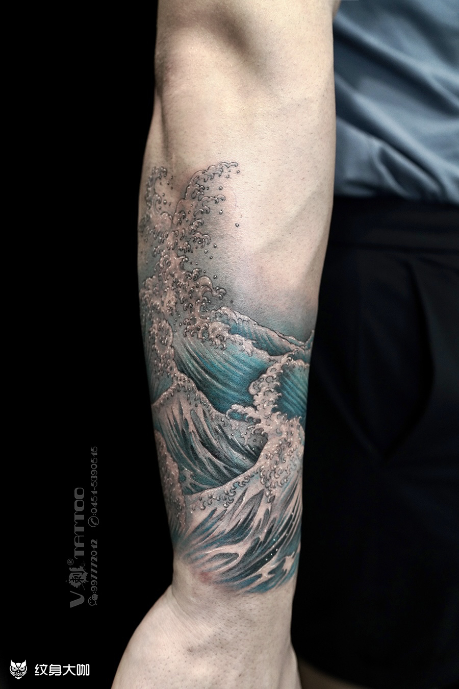 神奈川冲浪里肌肤画作丨神奈川_纹身吧社区 - 纹身大咖