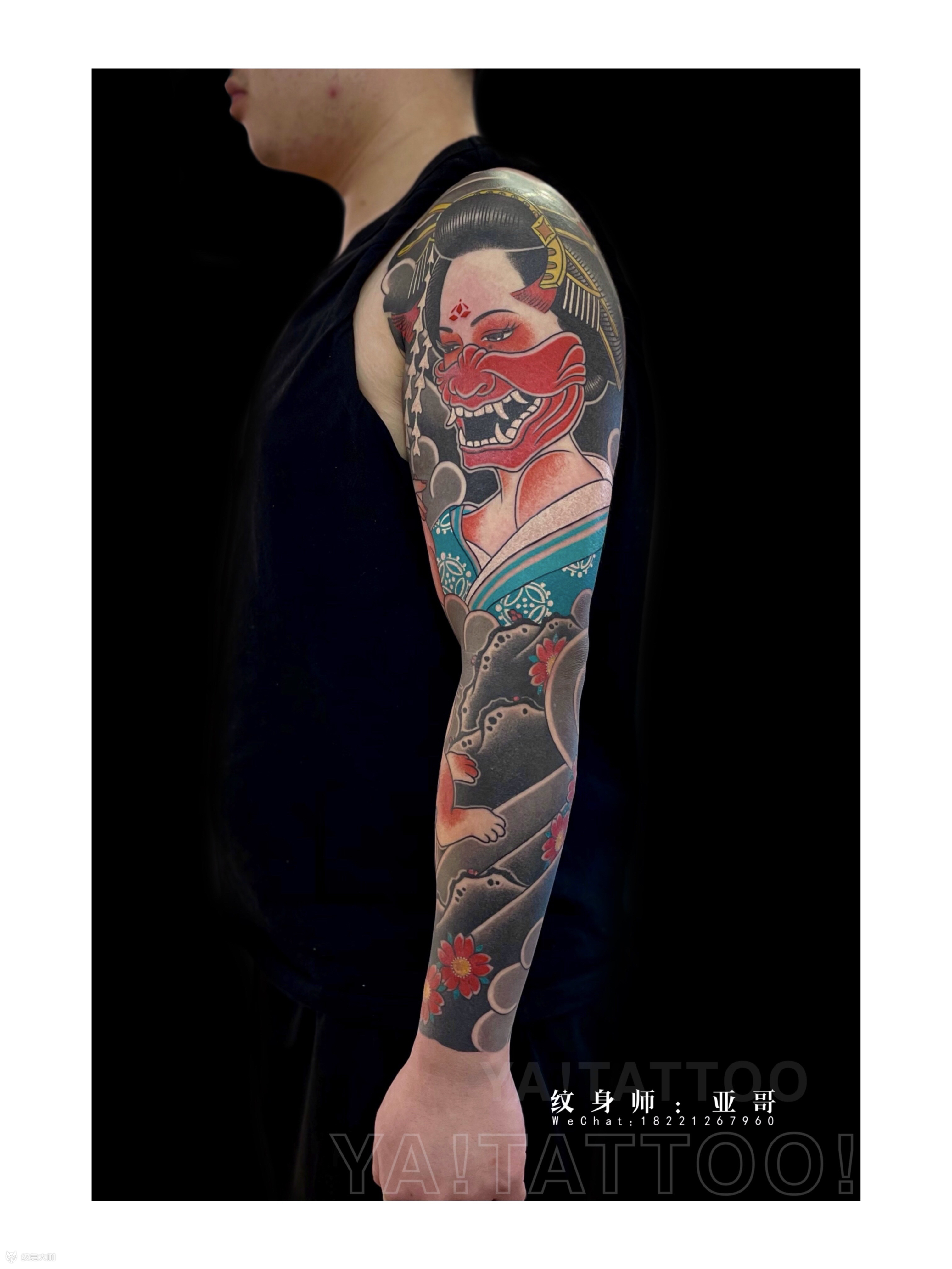 老传统艺妓花臂·亚哥作品全程_纹身吧社区 - 纹身大咖