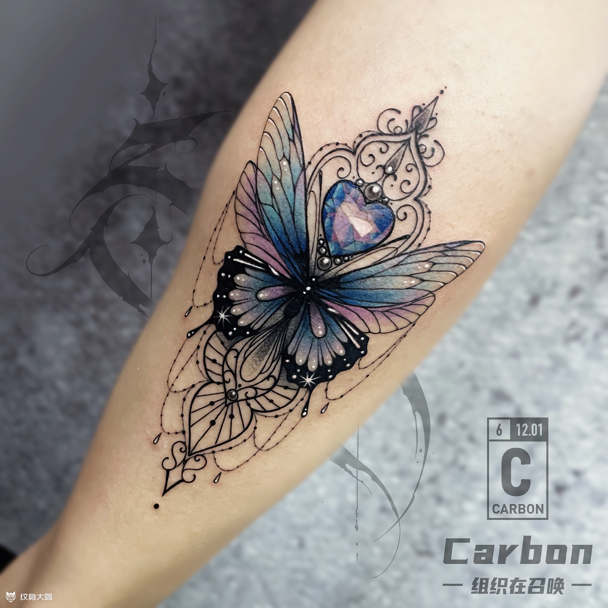 清新风格·蝴蝶_纹身图案手稿图片_十三的纹身作品集