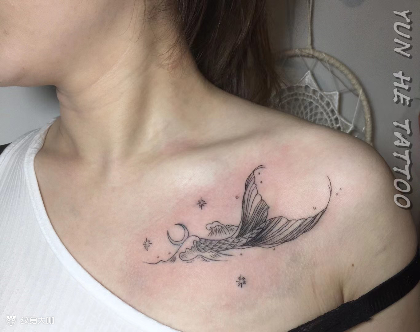 小清新 美人鱼尾巴_纹身图案手稿图片_邵邵的纹身作品集
