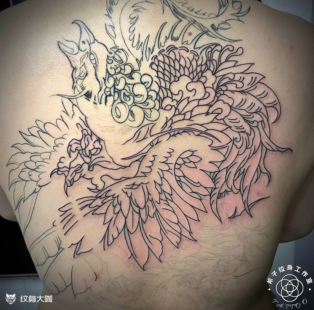 凤凰未完_纹身图案手稿图片_希子的纹身作品集