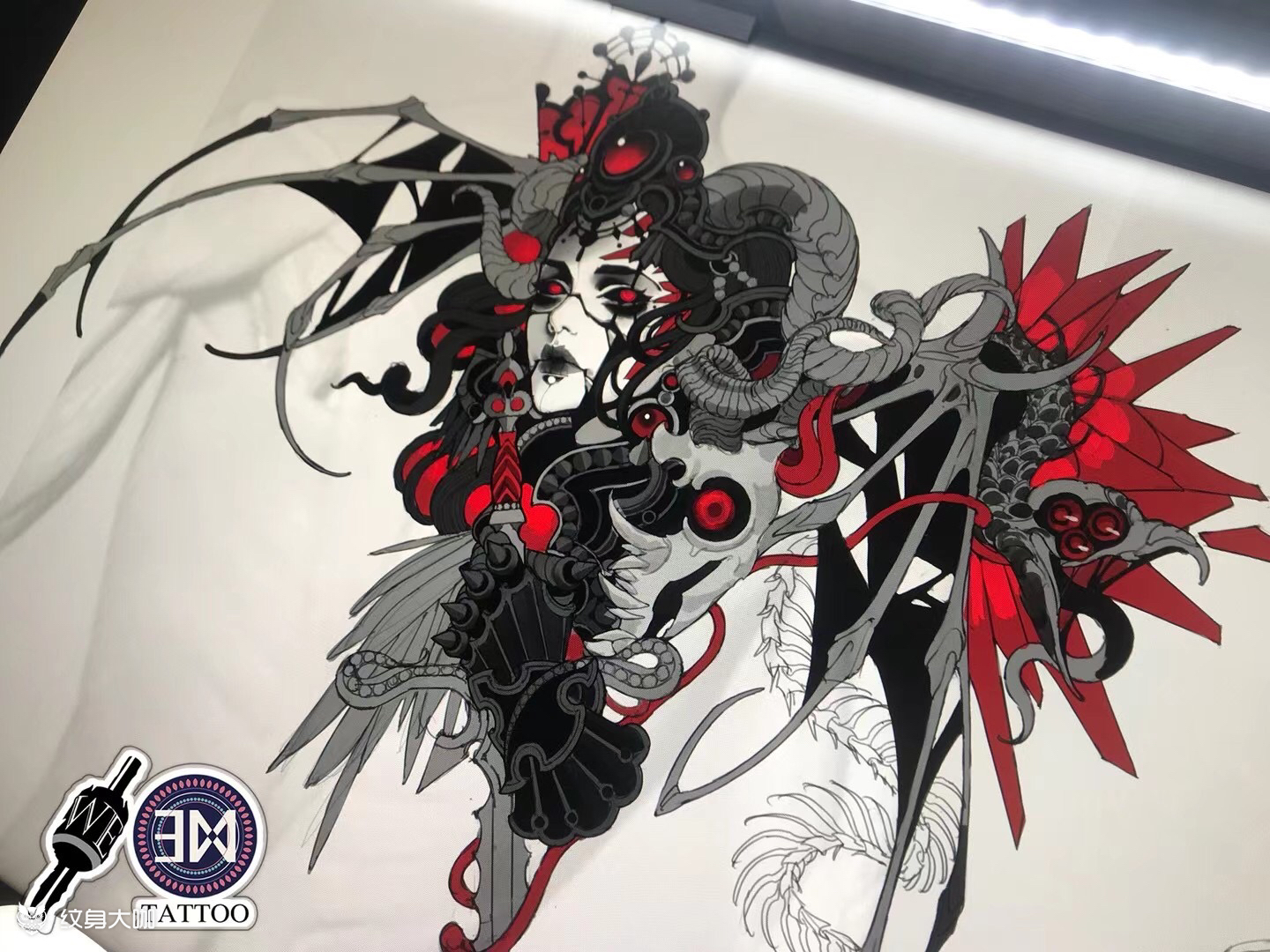 7515《天使恶魔》情侣满背定制 _纹身吧社区 - 纹身大咖