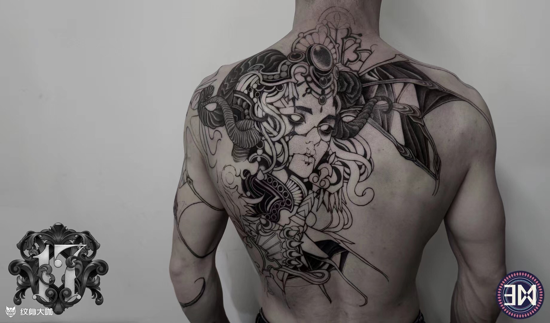 7515《天使恶魔》情侣满背定制 _纹身吧社区 - 纹身大咖