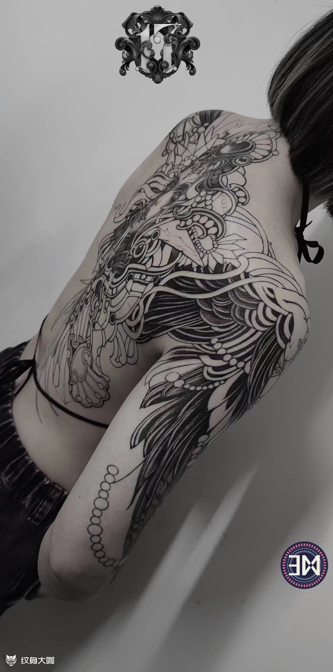 7515《天使恶魔》情侣满背定制 _纹身吧社区 - 纹身大咖