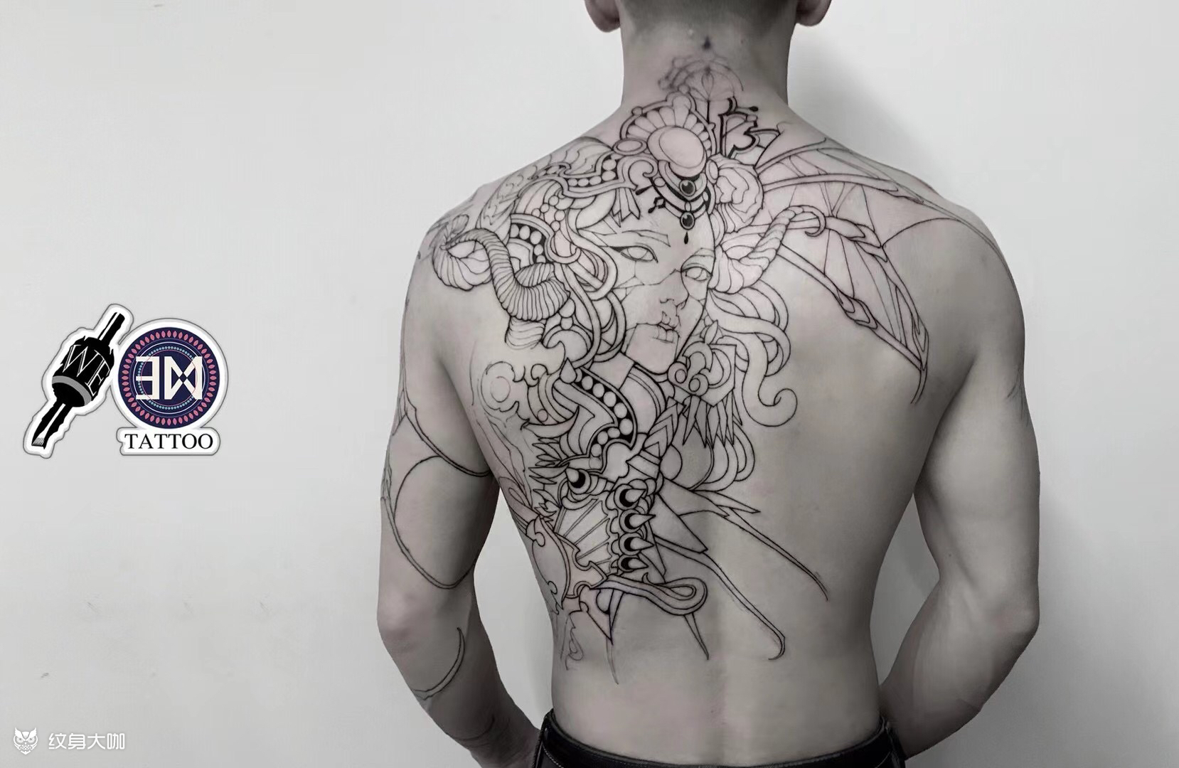 7515《天使恶魔》情侣满背定制 _纹身吧社区 - 纹身大咖