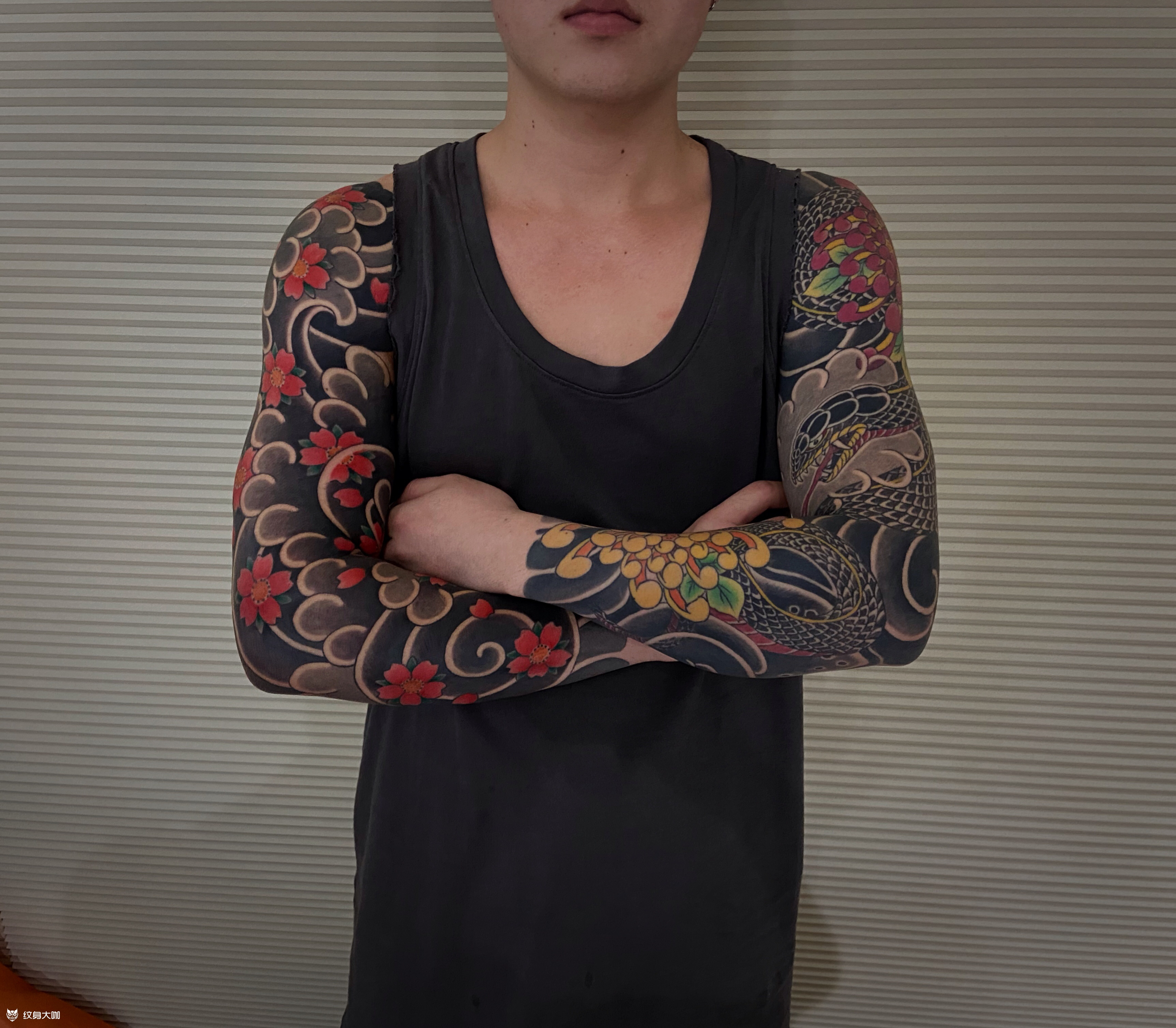 双花臂_手臂老传统纹身图案大全 - 纹身大咖