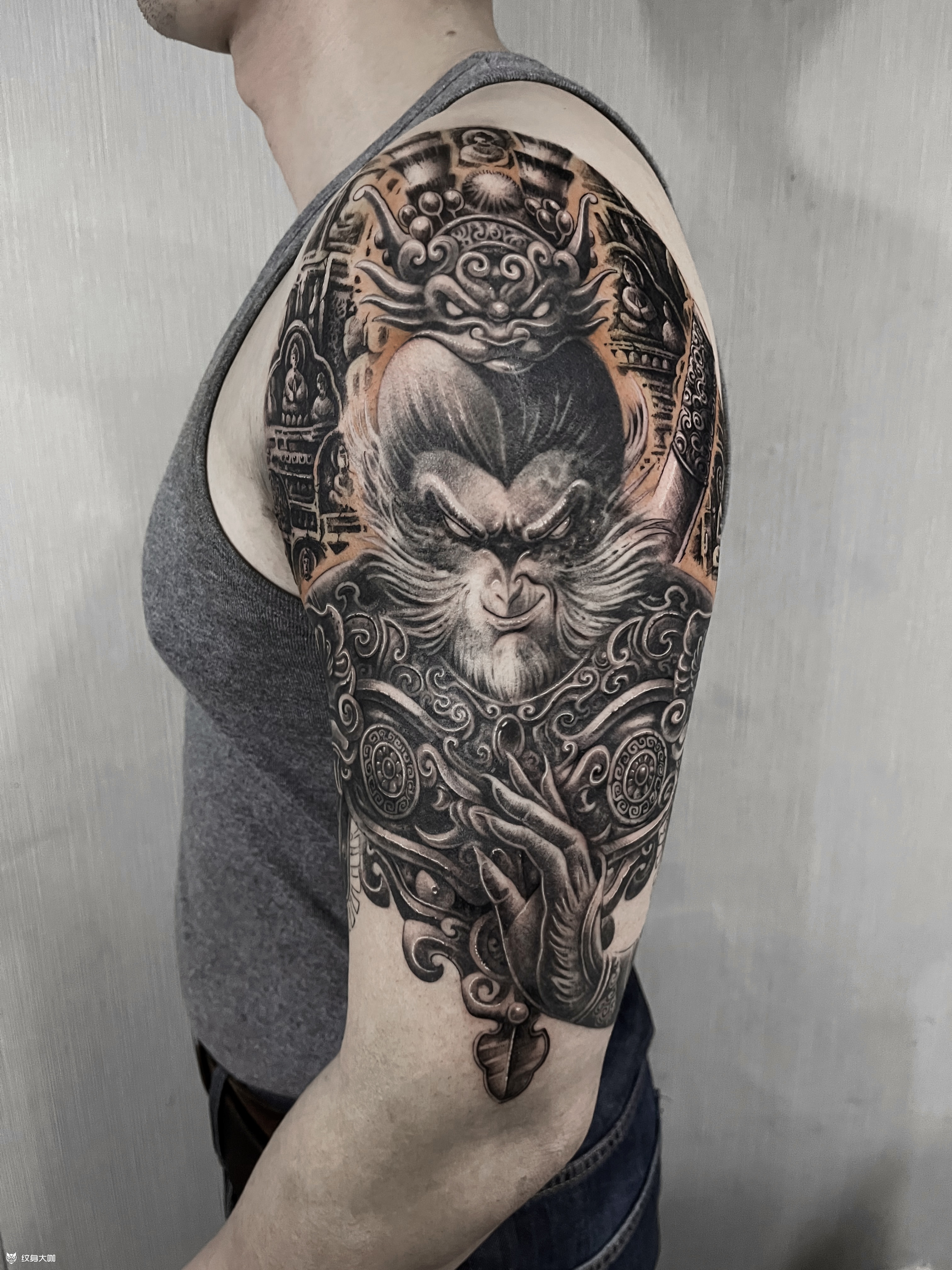 孙悟空_纹身图案手稿图片_老牛的纹身作品集