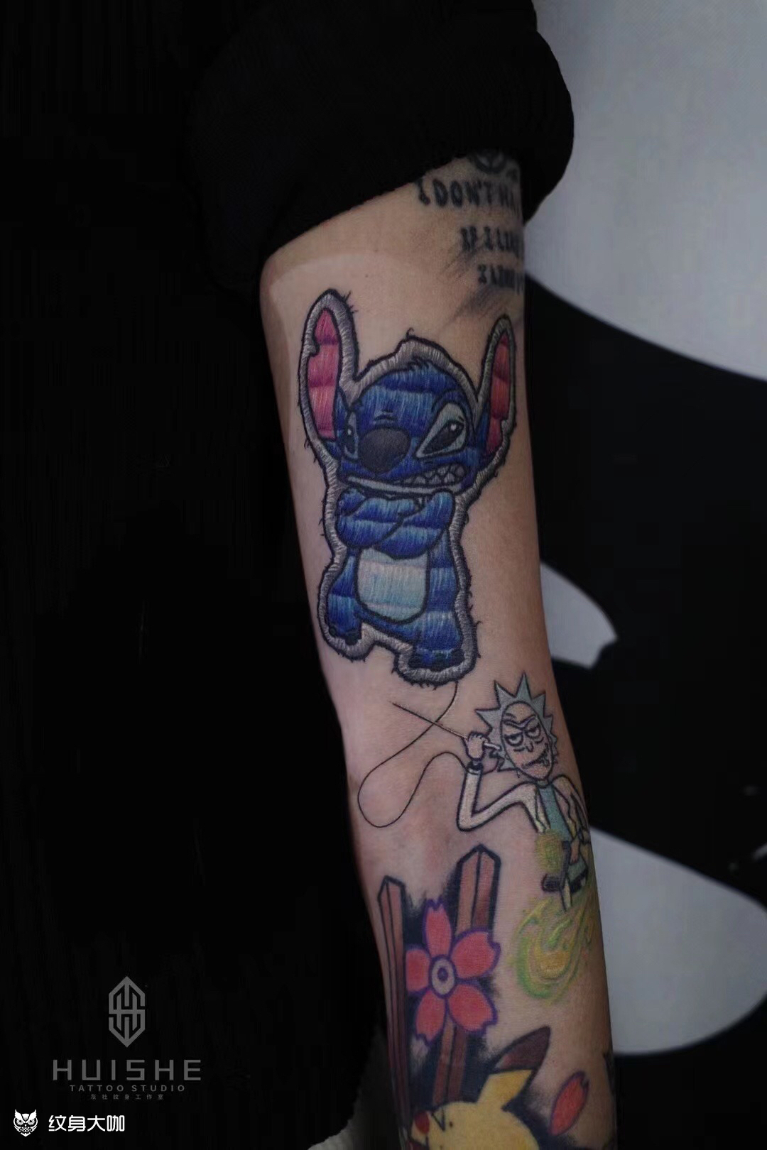 刺绣史迪仔_纹身图案手稿图片_灰社-满都呼的纹身作品集