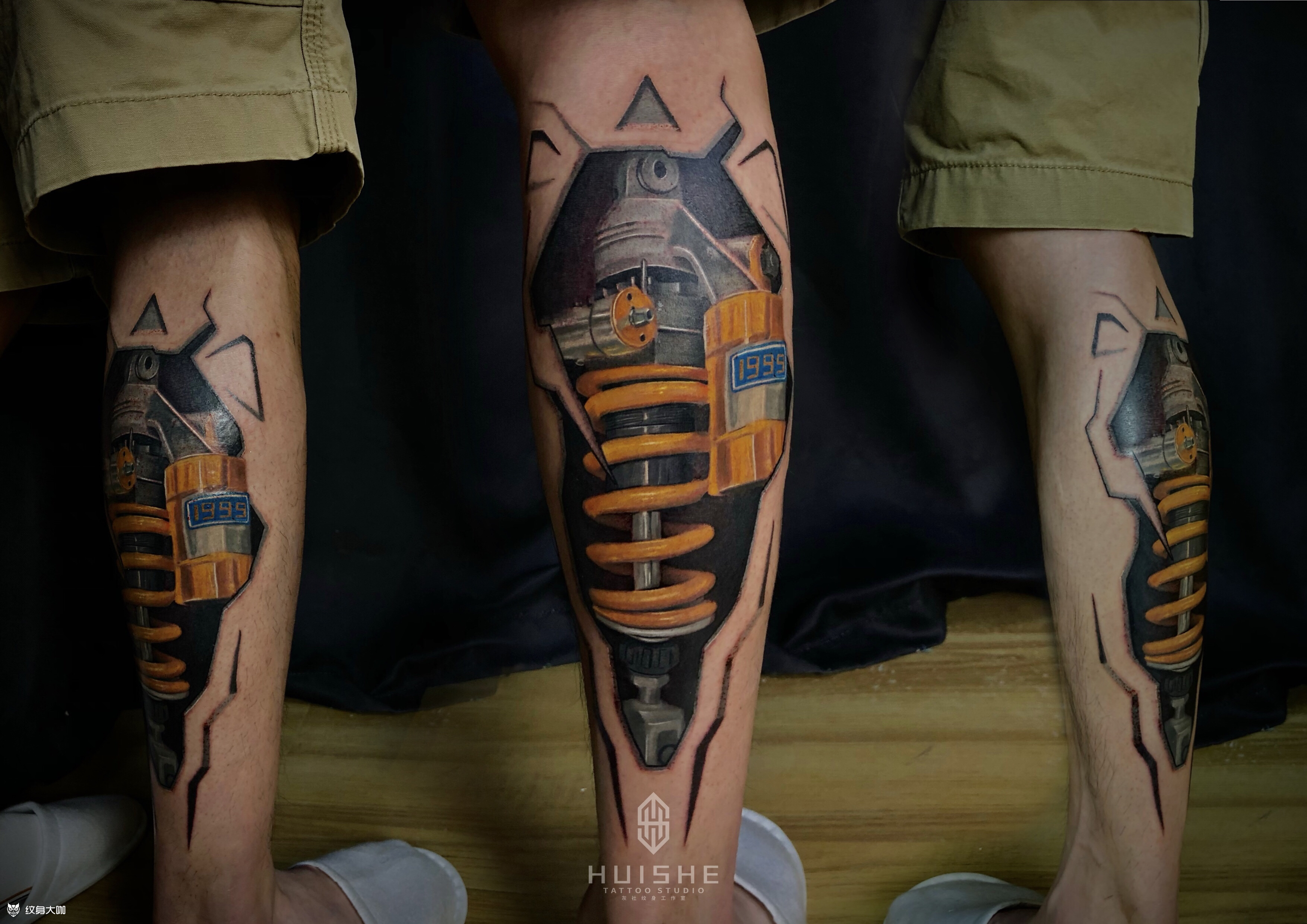 彩色写实弹簧腿纹完跳得高了 _纹身吧社区 - 纹身大咖