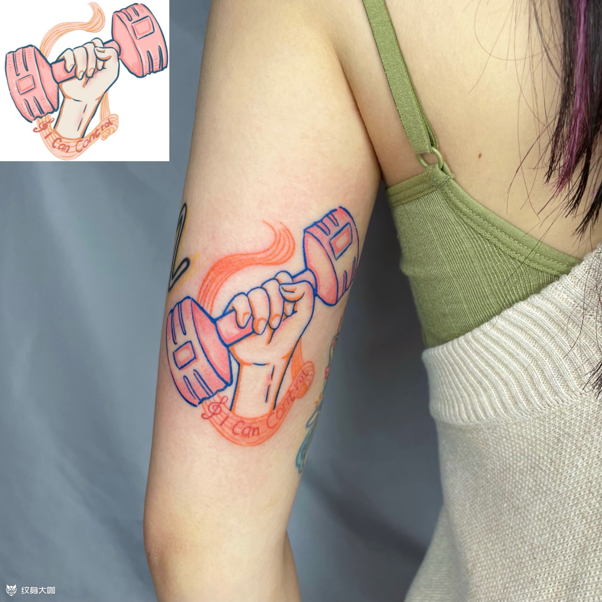 哑铃_纹身图案手稿图片_高高的纹身作品集