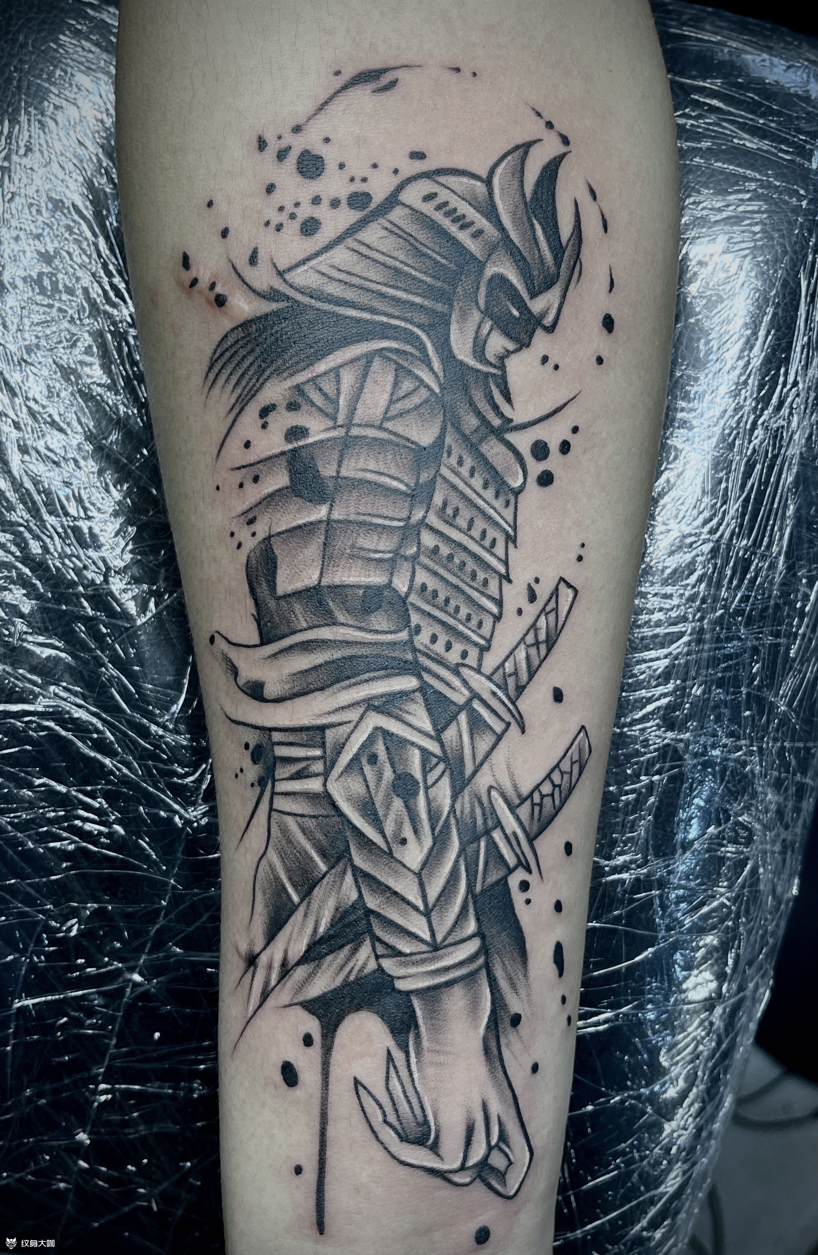 鬼武士_纹身图案手稿图片_谢绍勇的纹身作品集