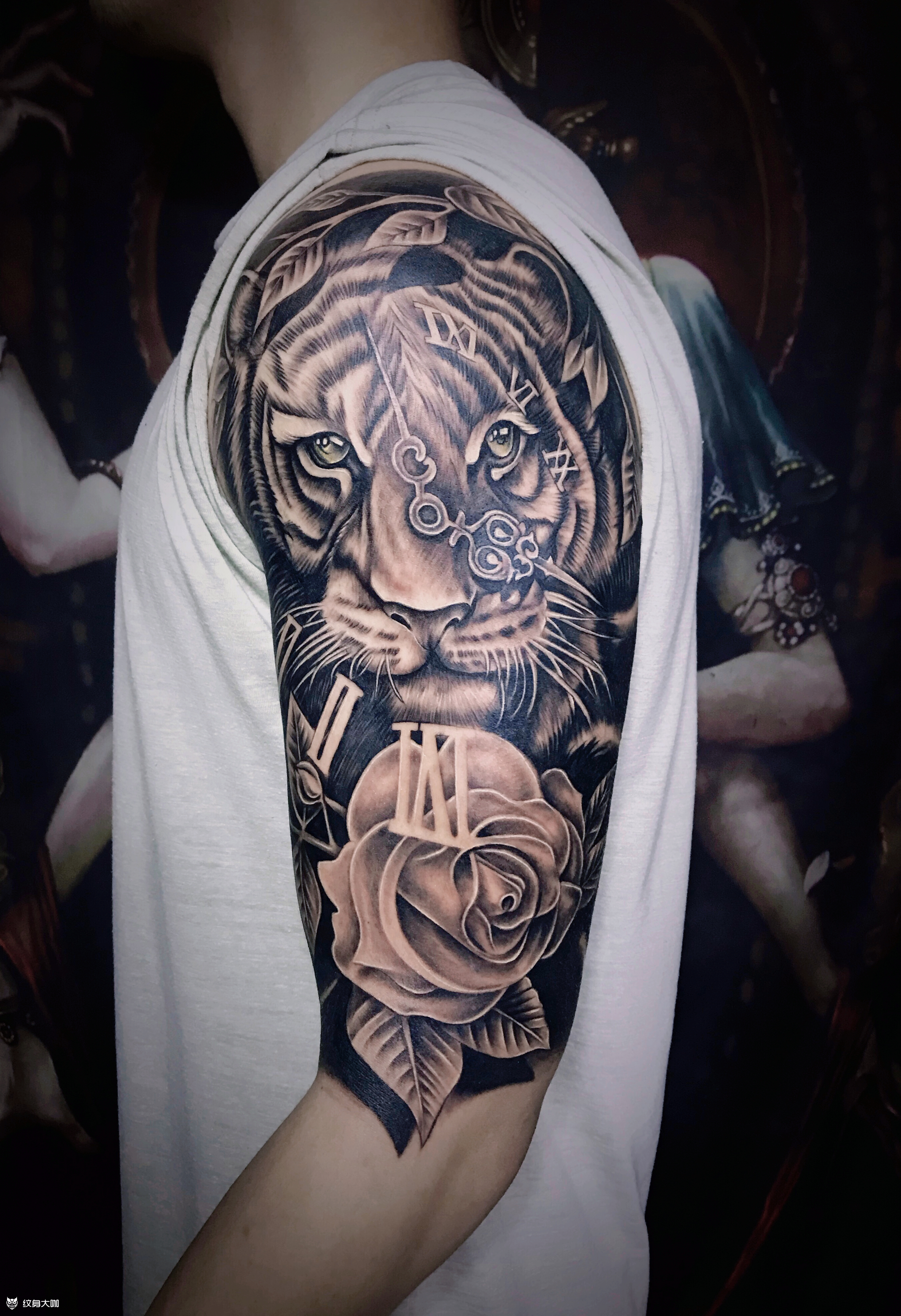 欧美写实老虎纹身_纹身图案手稿图片_谢绍勇的纹身作品集