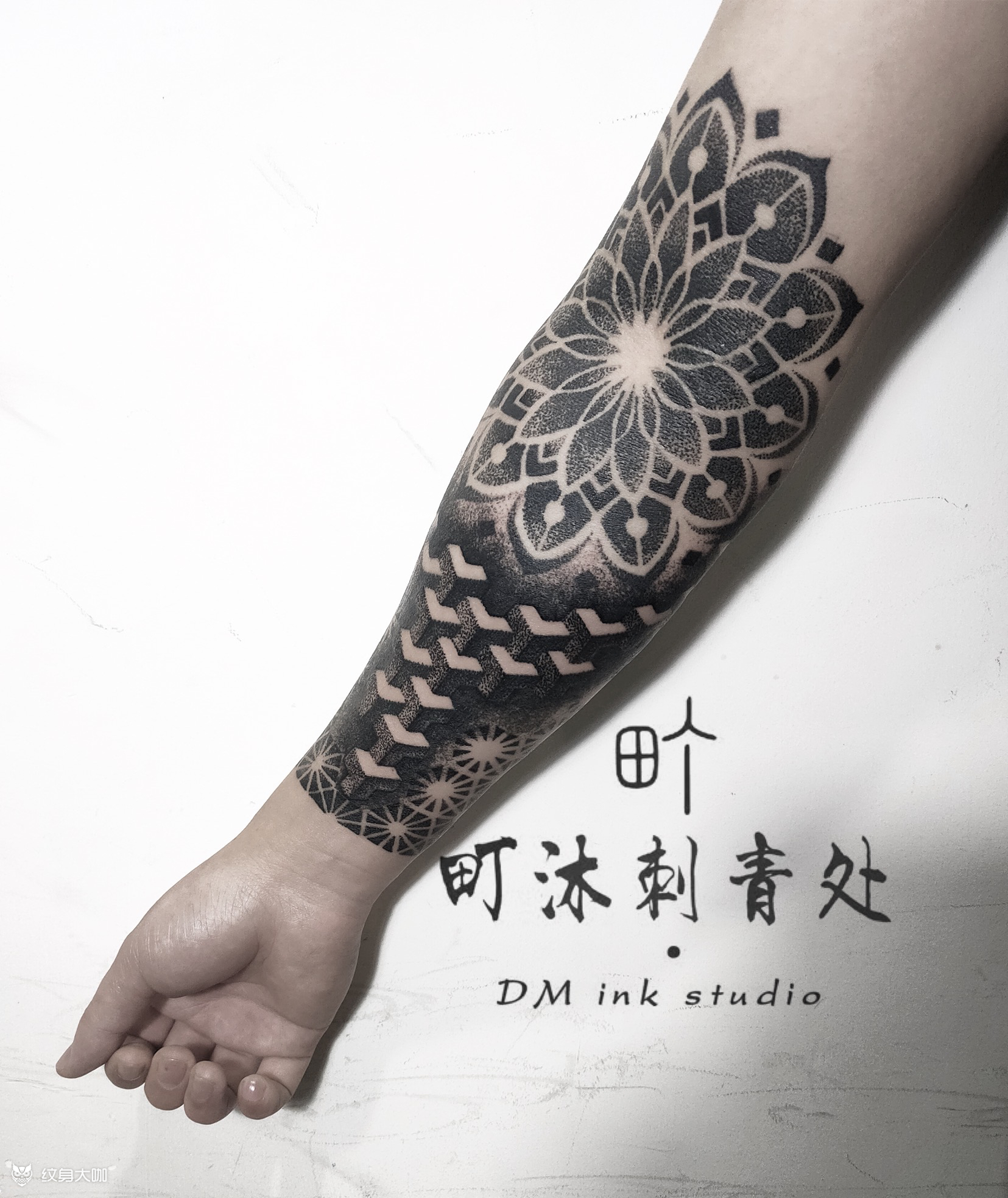 点刺/几何图腾点刺花臂未完待_纹身吧社区 - 纹身大咖