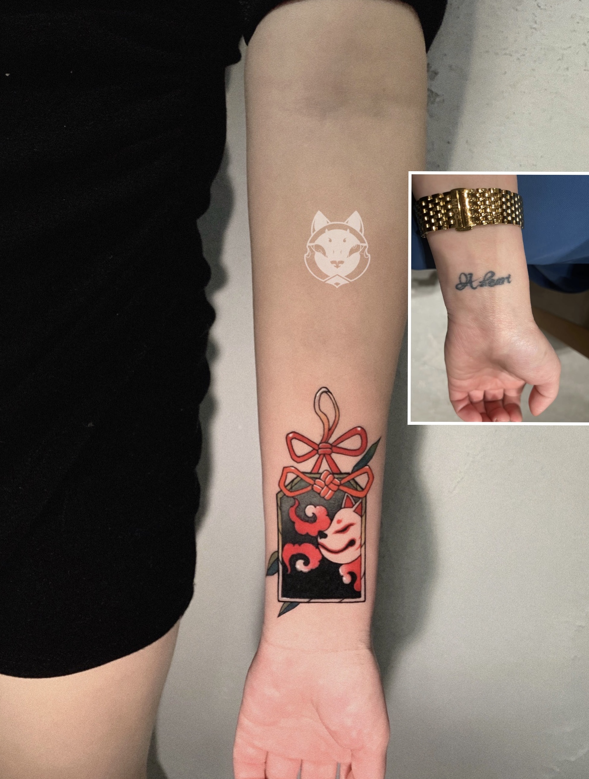 即兴小遮盖_纹身图案手稿图片_猫又的纹身作品集