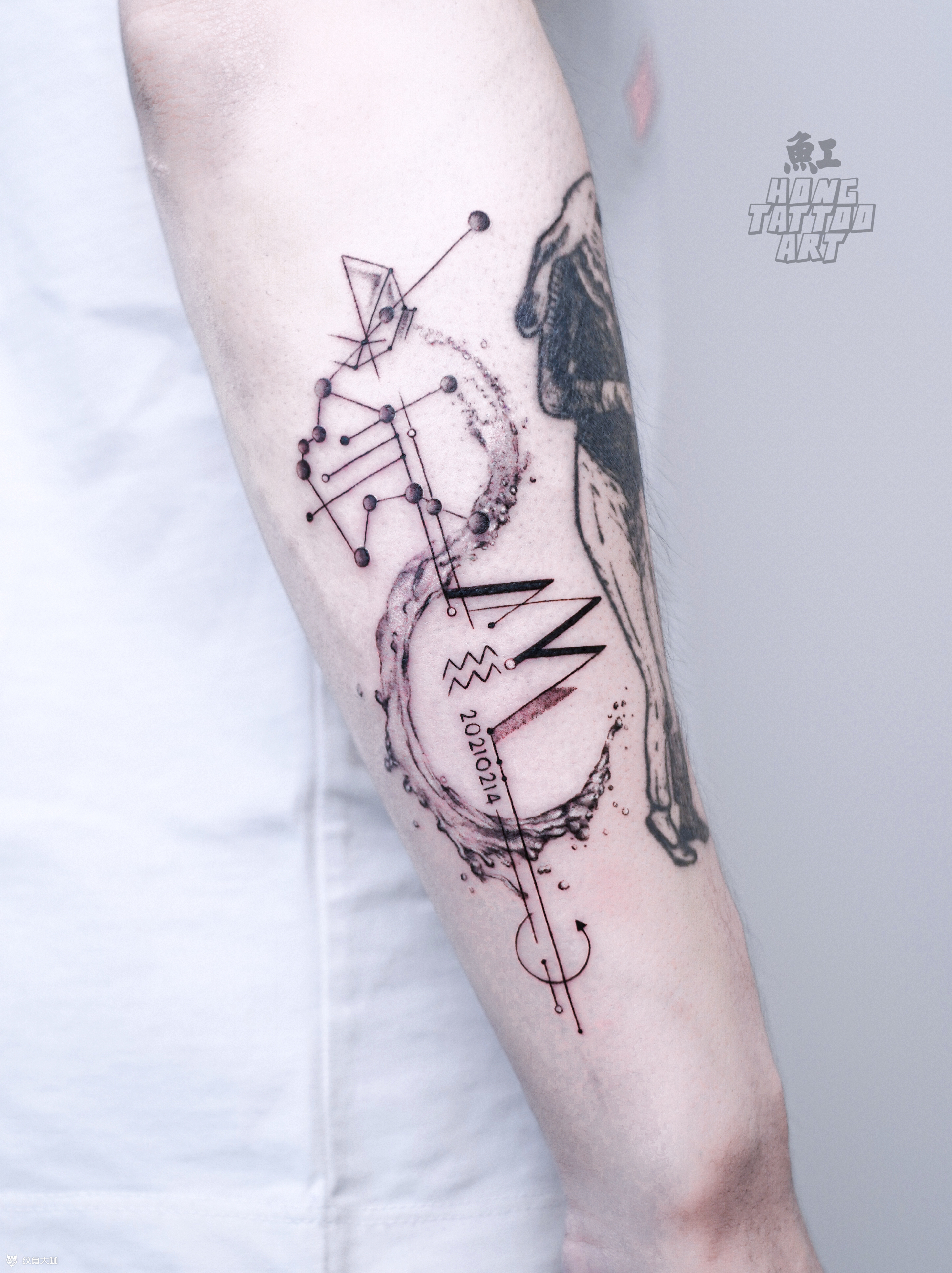 7415水瓶座的专属文身 线条几_纹身吧社区 - 纹身大咖