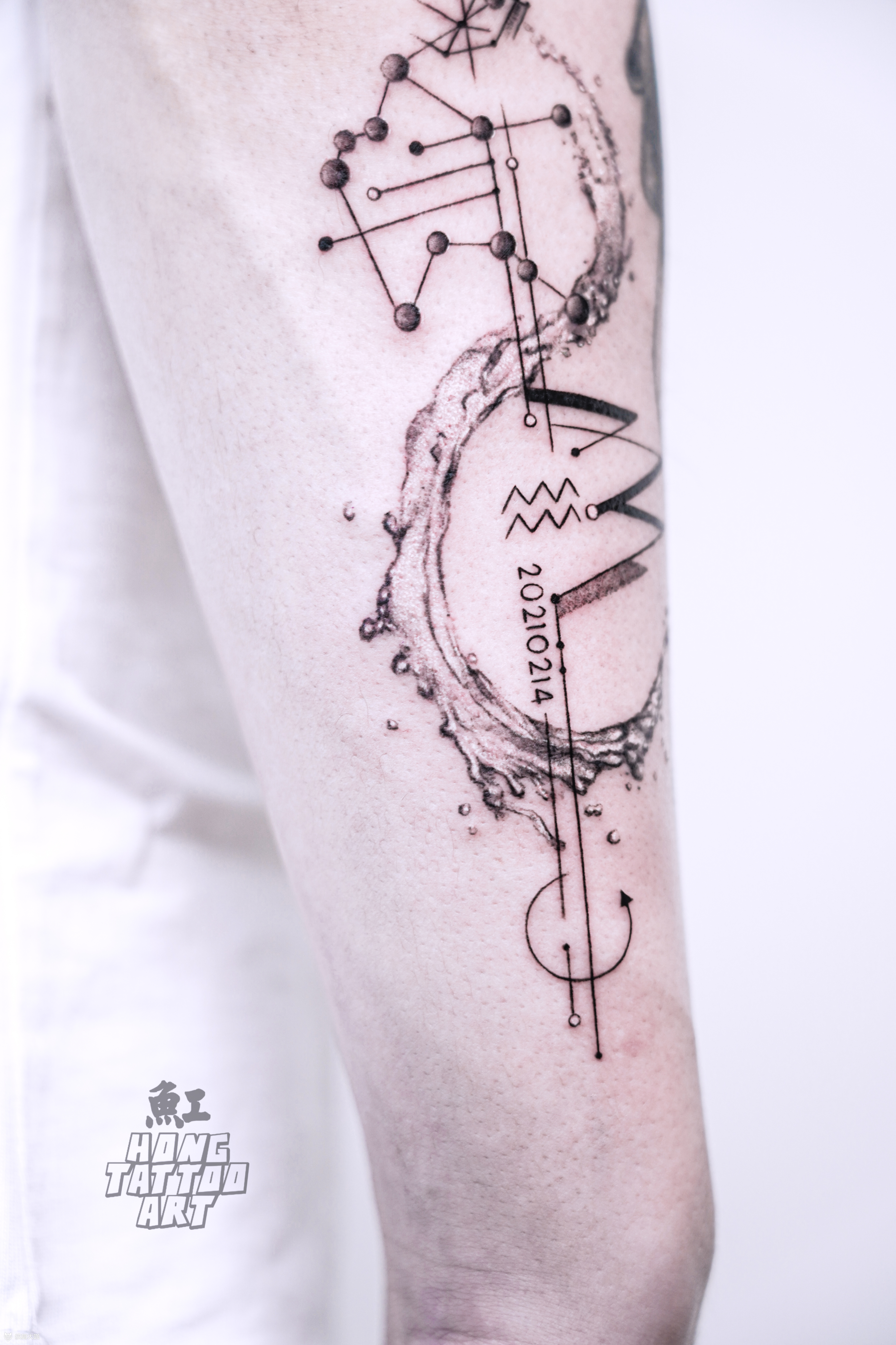 7415水瓶座的专属文身 线条几_纹身吧社区 - 纹身大咖