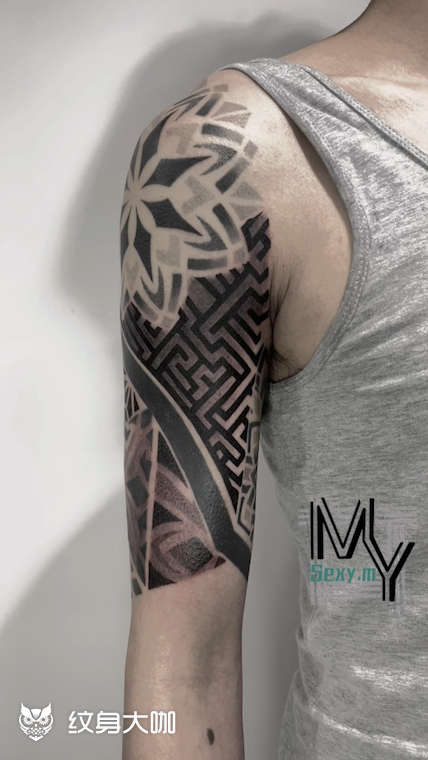 精致点刺几何图腾,这不是贴纸,_纹身吧社区 - 纹身大咖