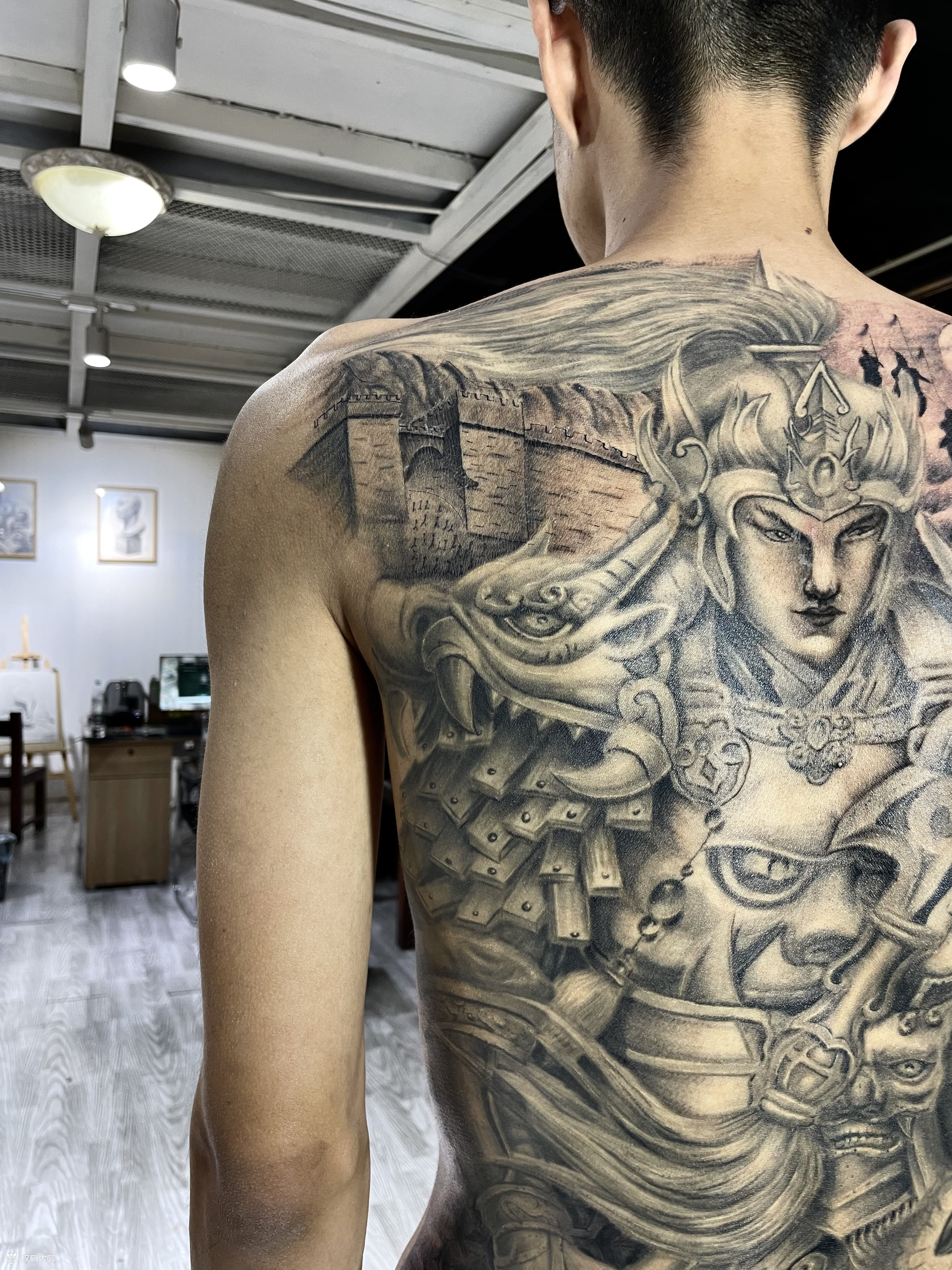 满背赵云_纹身图案手稿图片_宫匠的纹身作品集