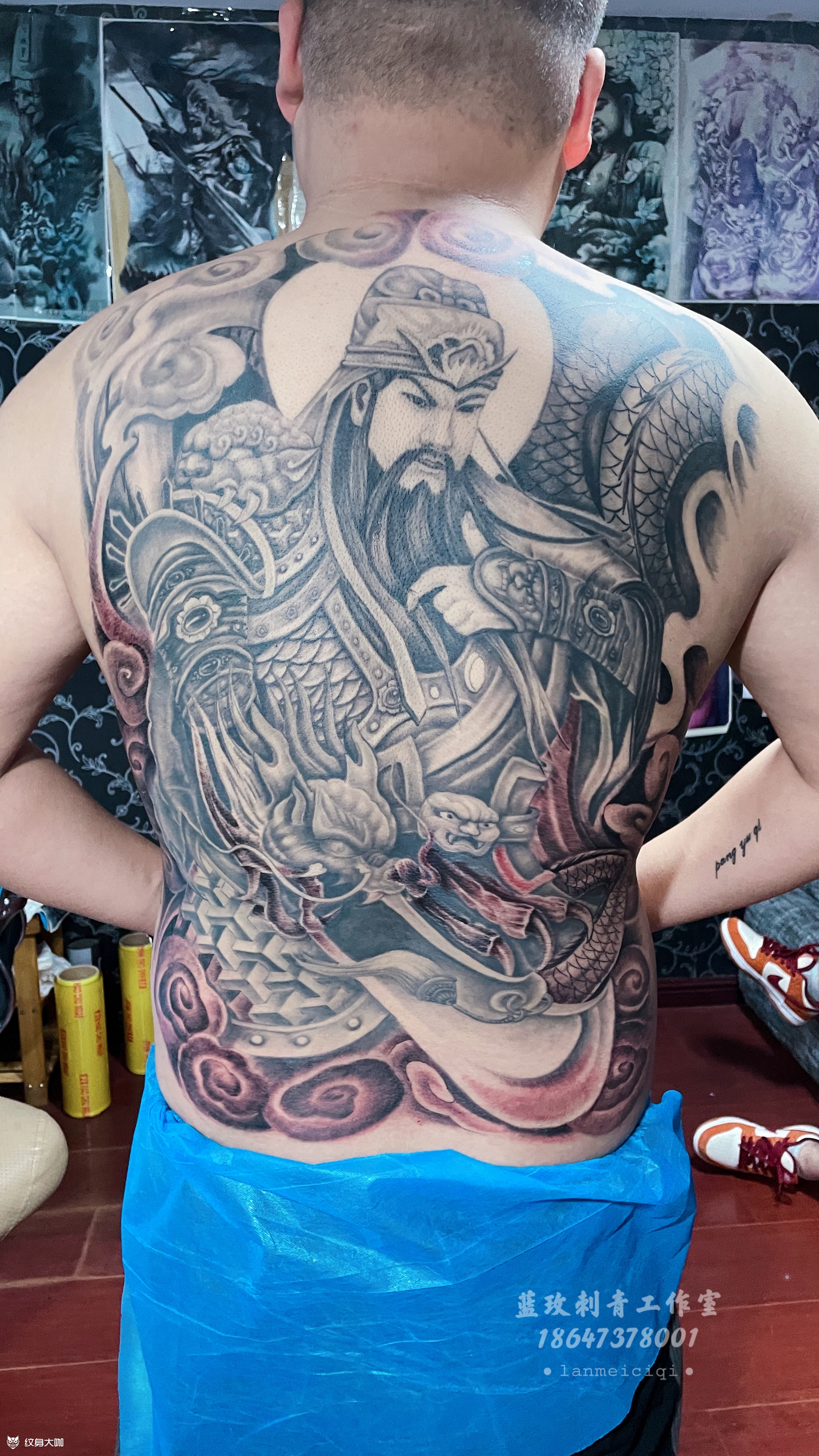 满背关公_纹身图案手稿图片_阿哩的纹身作品集