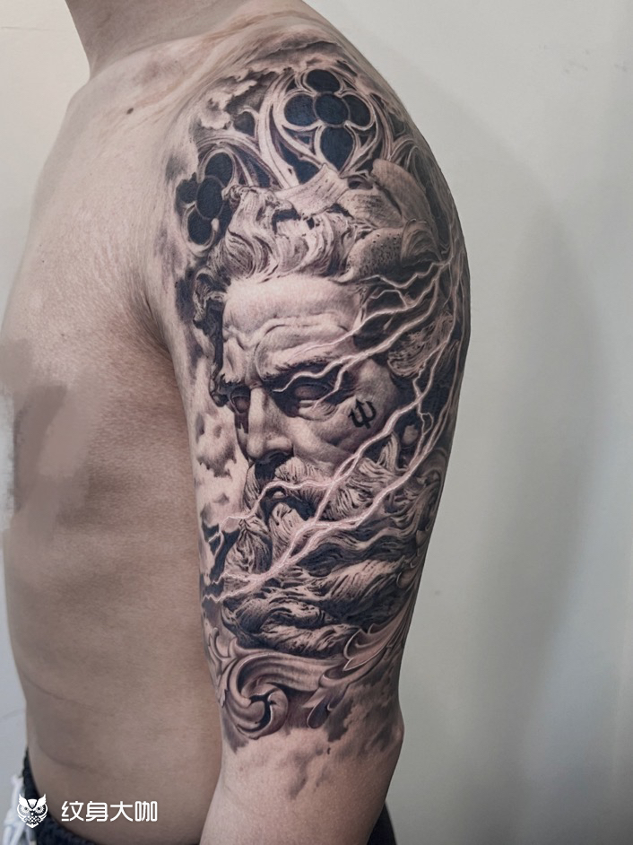 波塞冬_纹身图案手稿图片_皓龙的纹身作品集