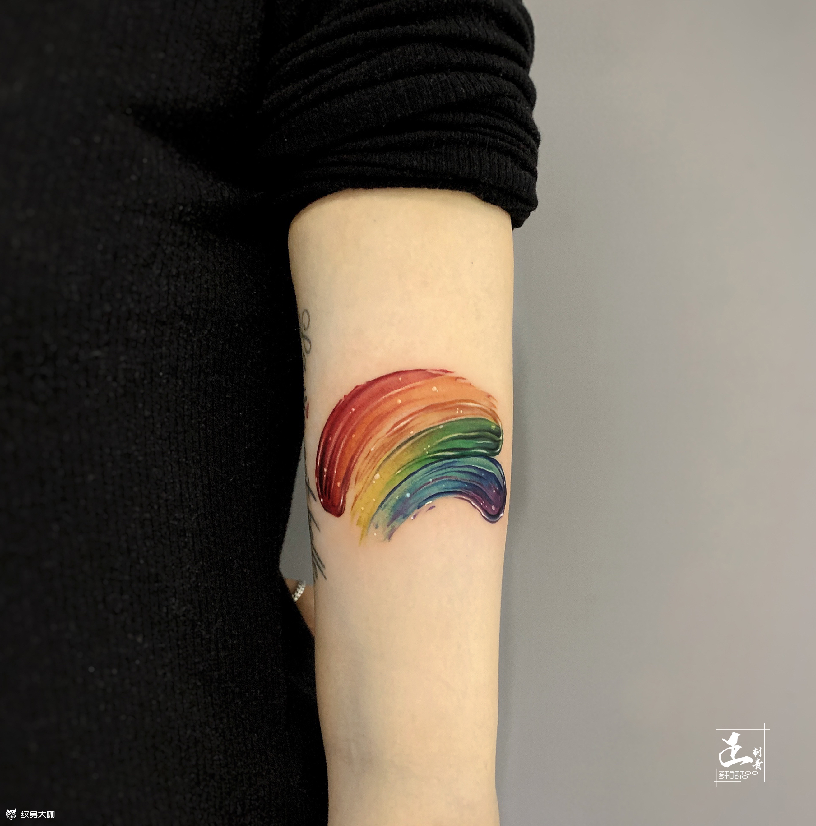 油彩虹_纹身图案手稿图片_晓鹏的纹身作品集