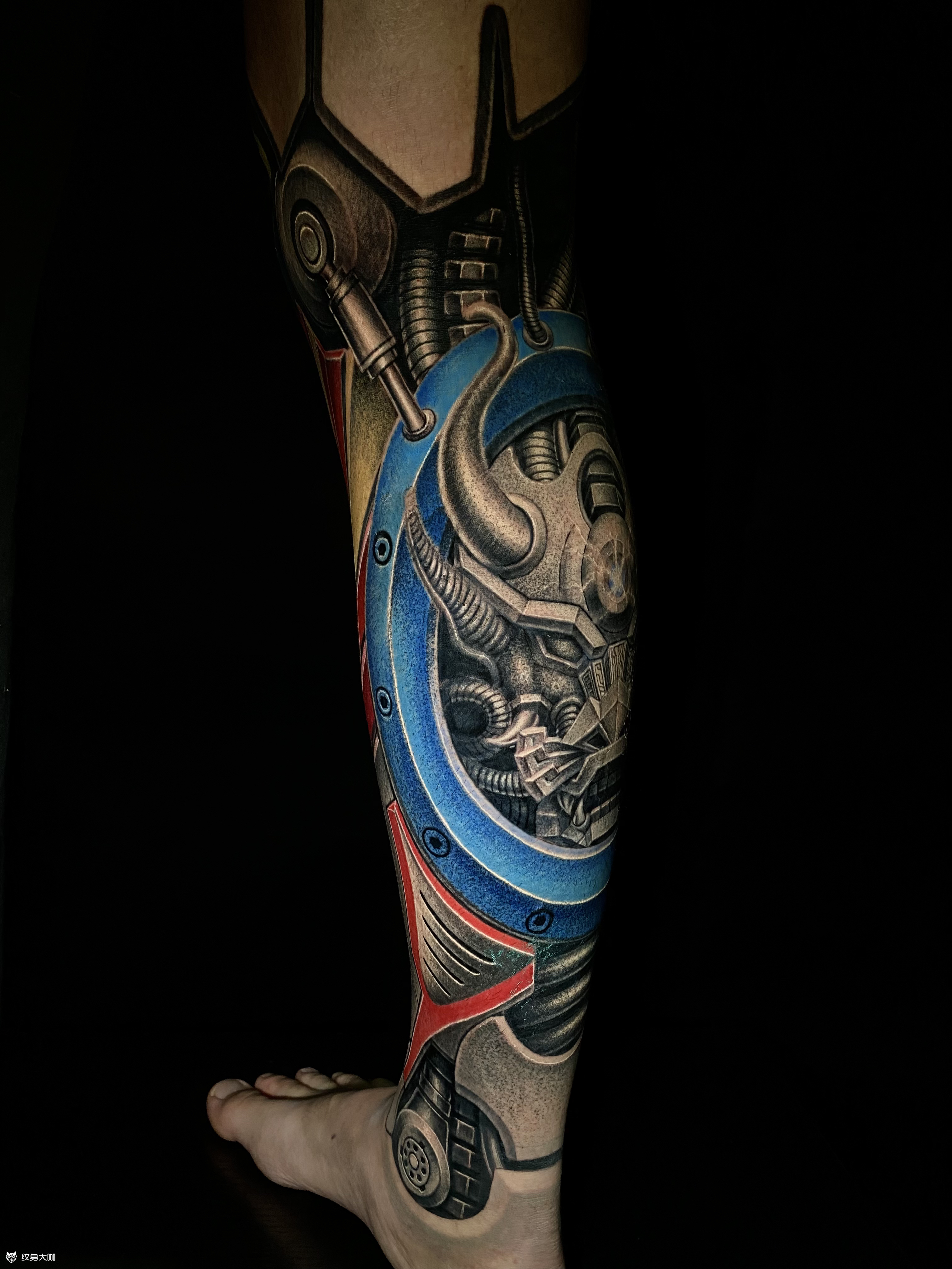 【机械腿-国魂】这次设计利用_纹身吧社区 - 纹身大咖