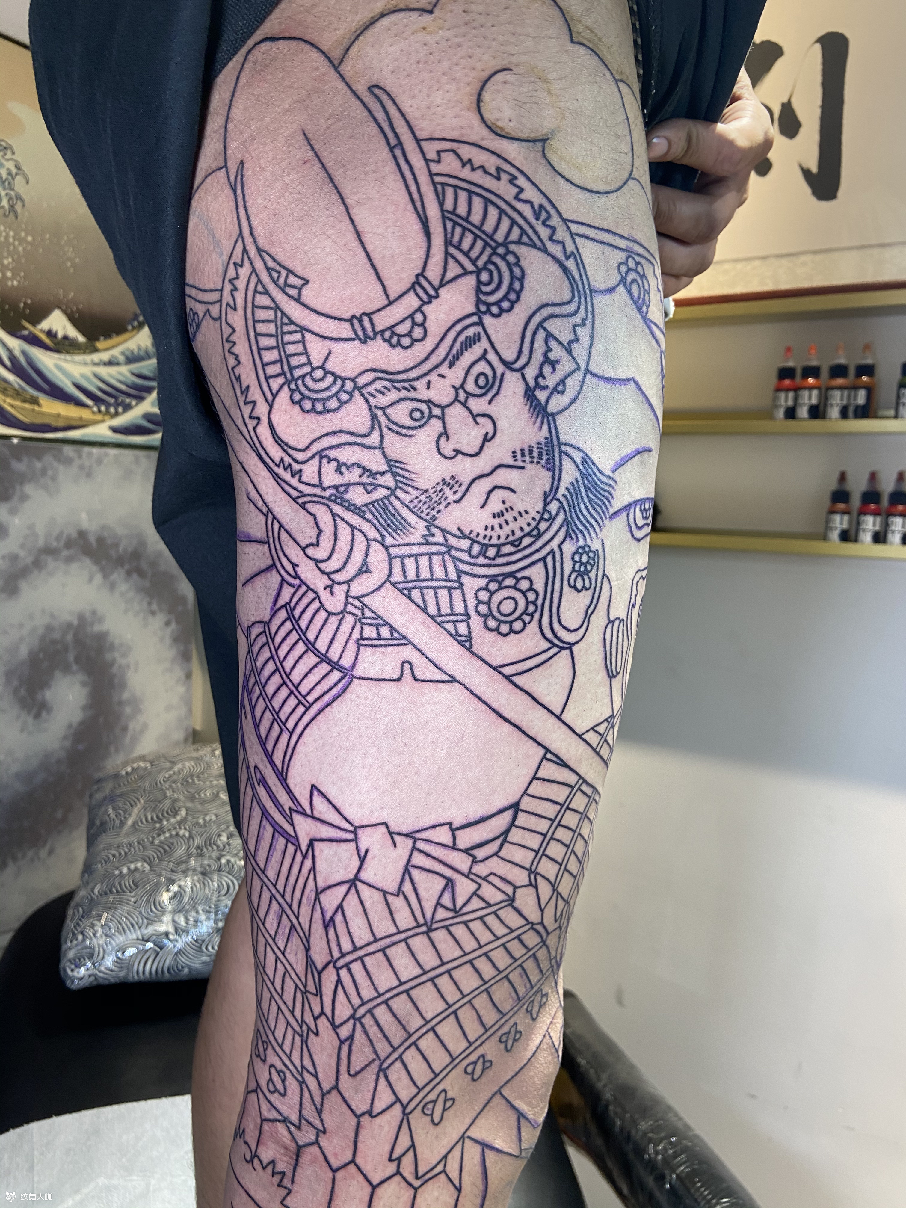 张顺扛花腿 _纹身图案手稿图片_大器的纹身作品集
